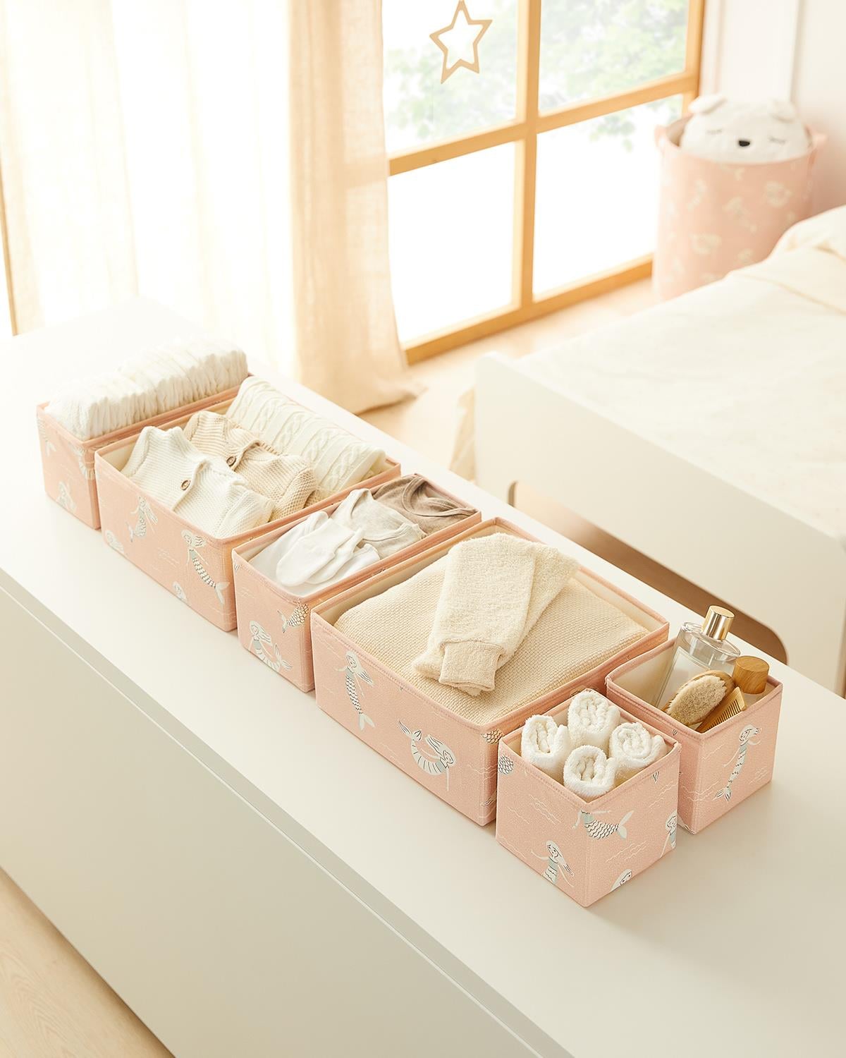 6'lı Çocuk Odası Deniz Kızı Çekmece İçi Düzenleyici Kutu