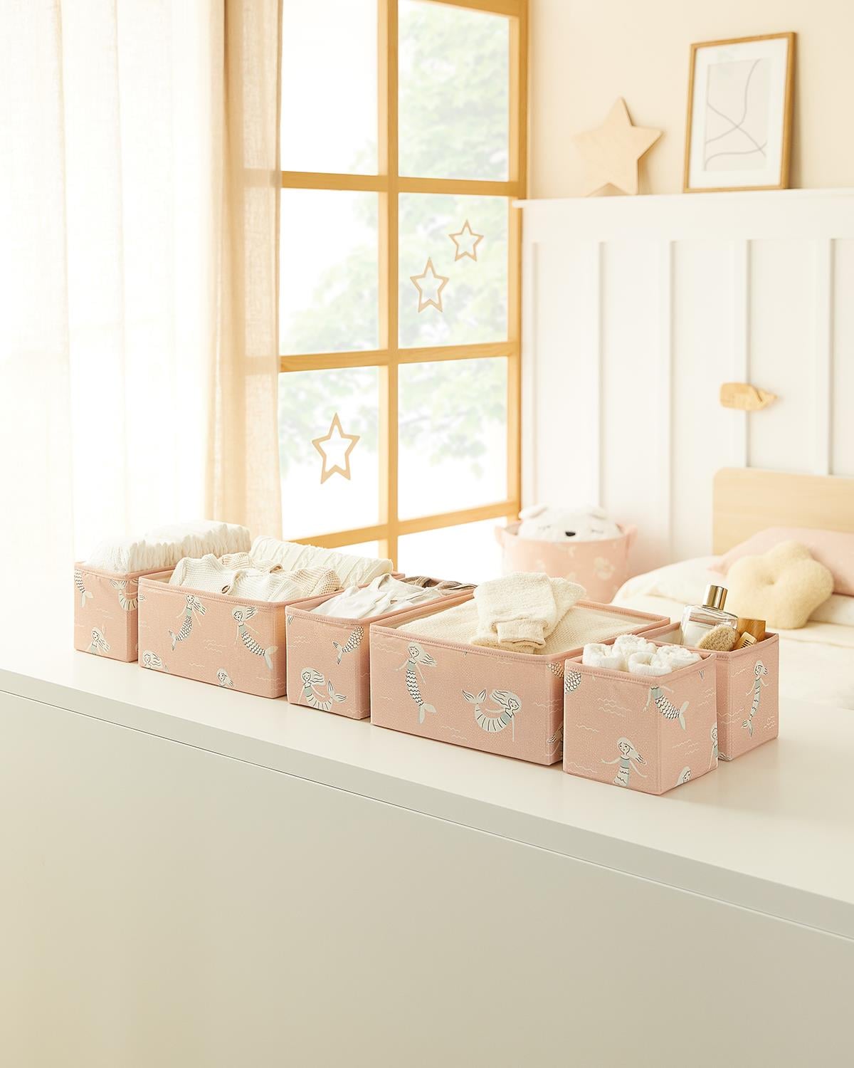 6'lı Çocuk Odası Deniz Kızı Çekmece İçi Düzenleyici Kutu