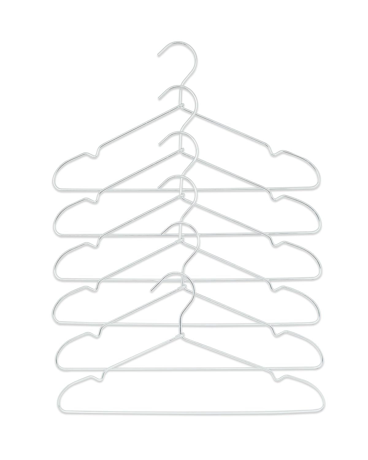 6'lı Gümüş Renk Metal Giysi Askısı 22 x 41 x 0.4 cm