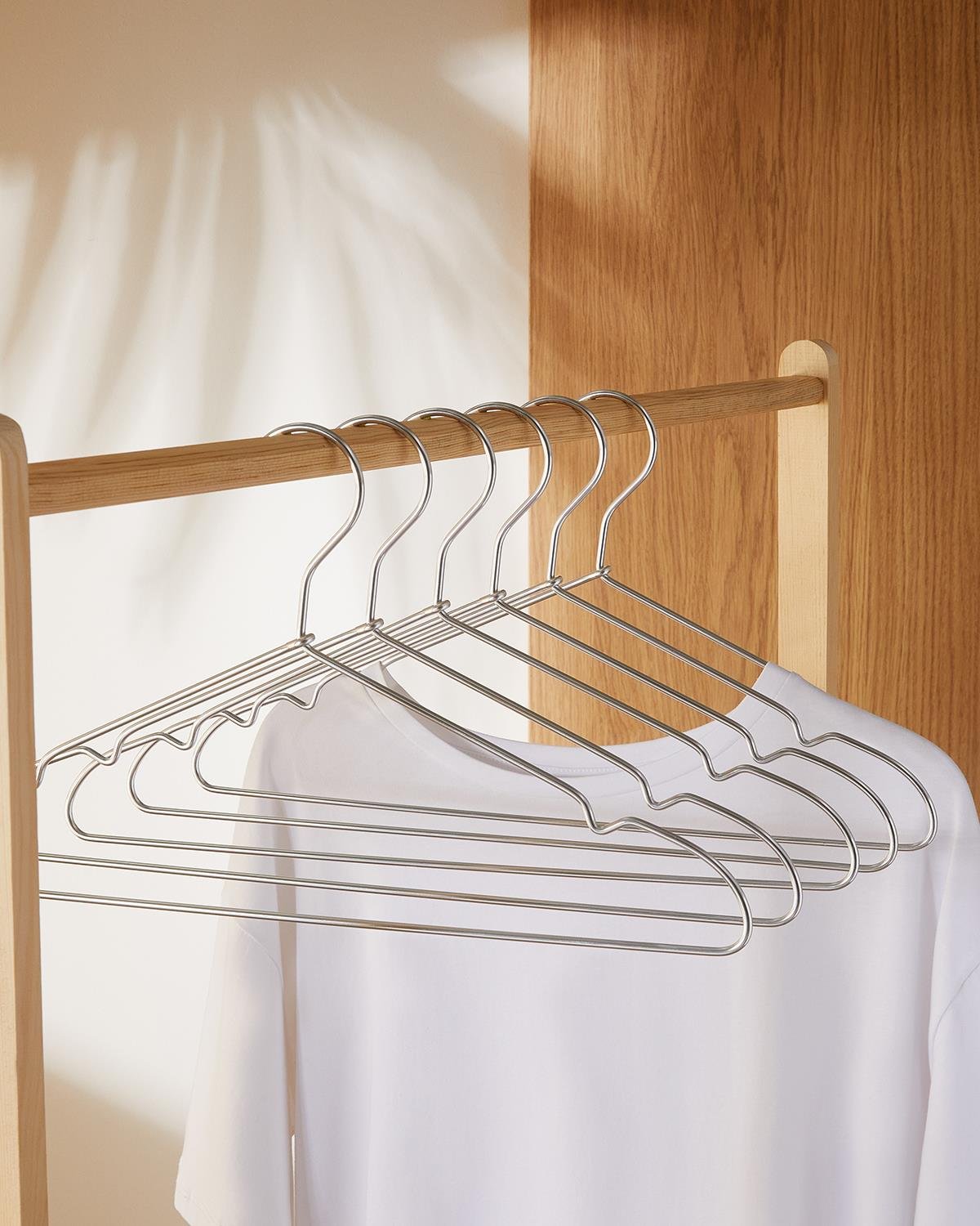 6'lı Gümüş Renk Metal Giysi Askısı 22 x 41 x 0.4 cm