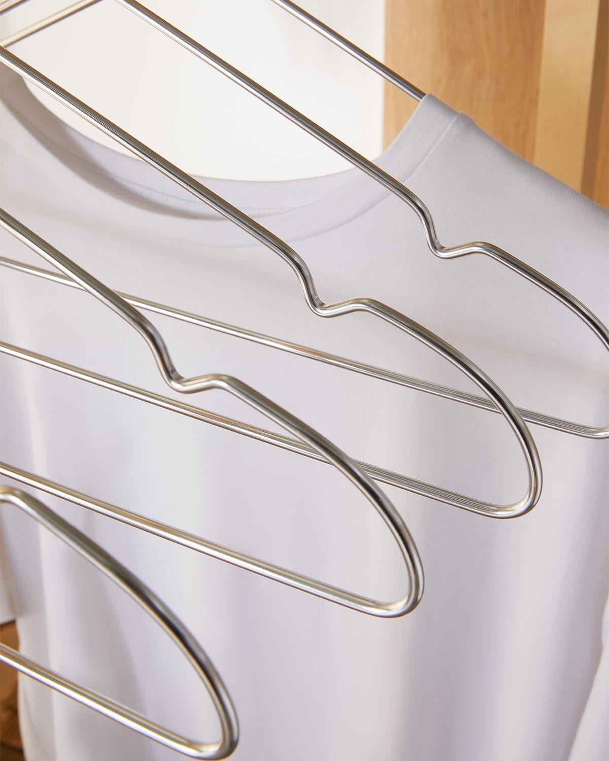 6'lı Gümüş Renk Metal Giysi Askısı 22 x 41 x 0.4 cm