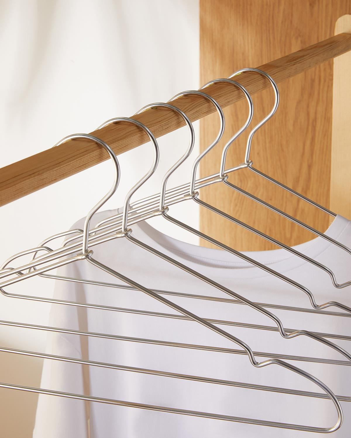 6'lı Gümüş Renk Metal Giysi Askısı 22 x 41 x 0.4 cm