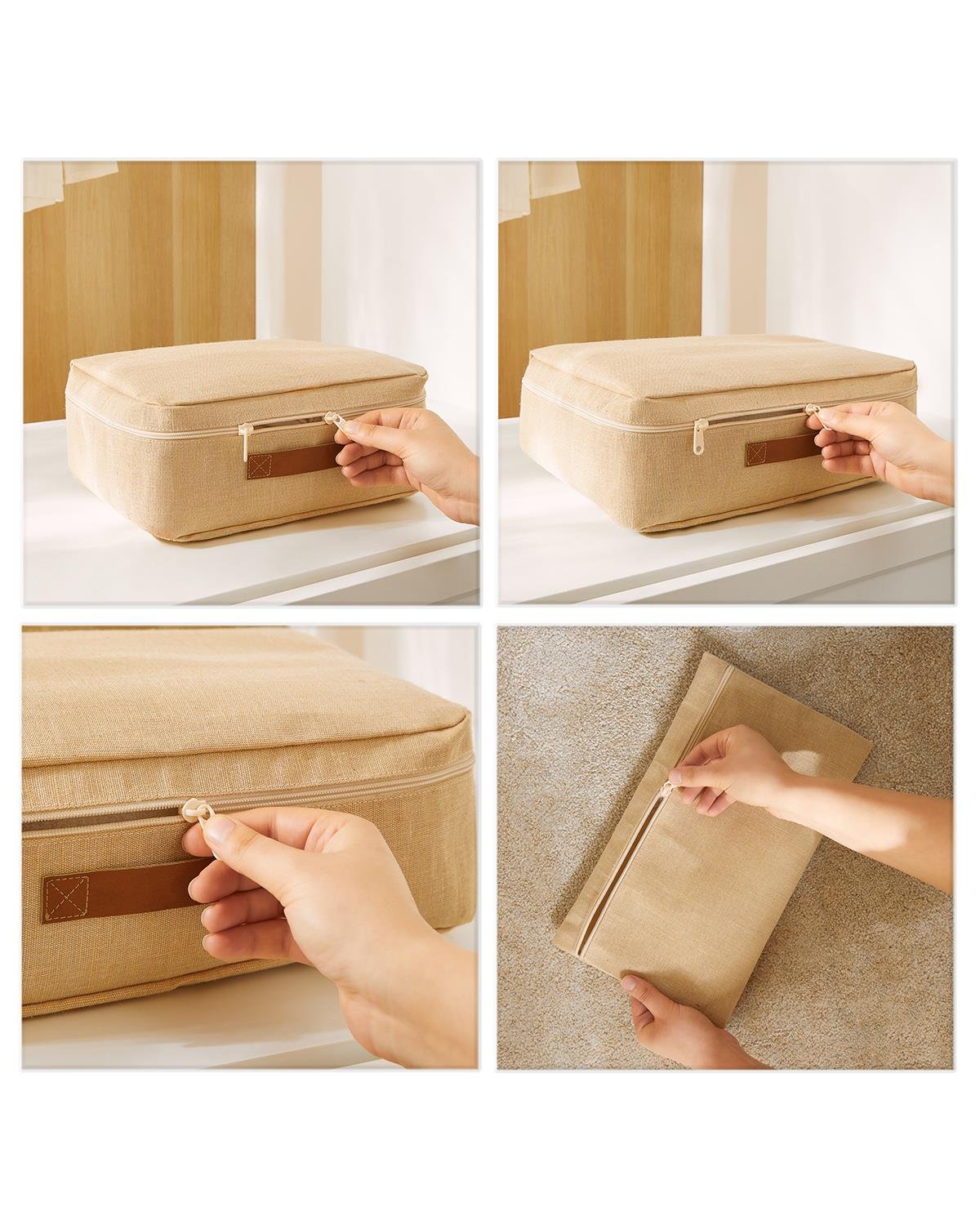 6'lı Jüt Keten Kumaş Bavul İçi Düzenleyici Set