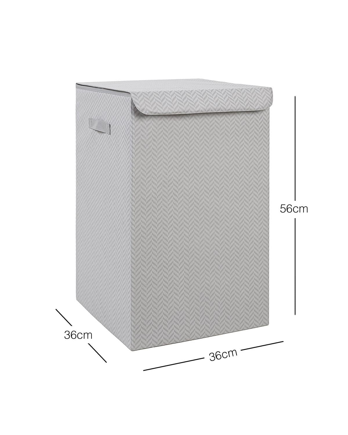 Gri Balıksırtı Çamaşır Kutusu 36 x 36 x 56 cm