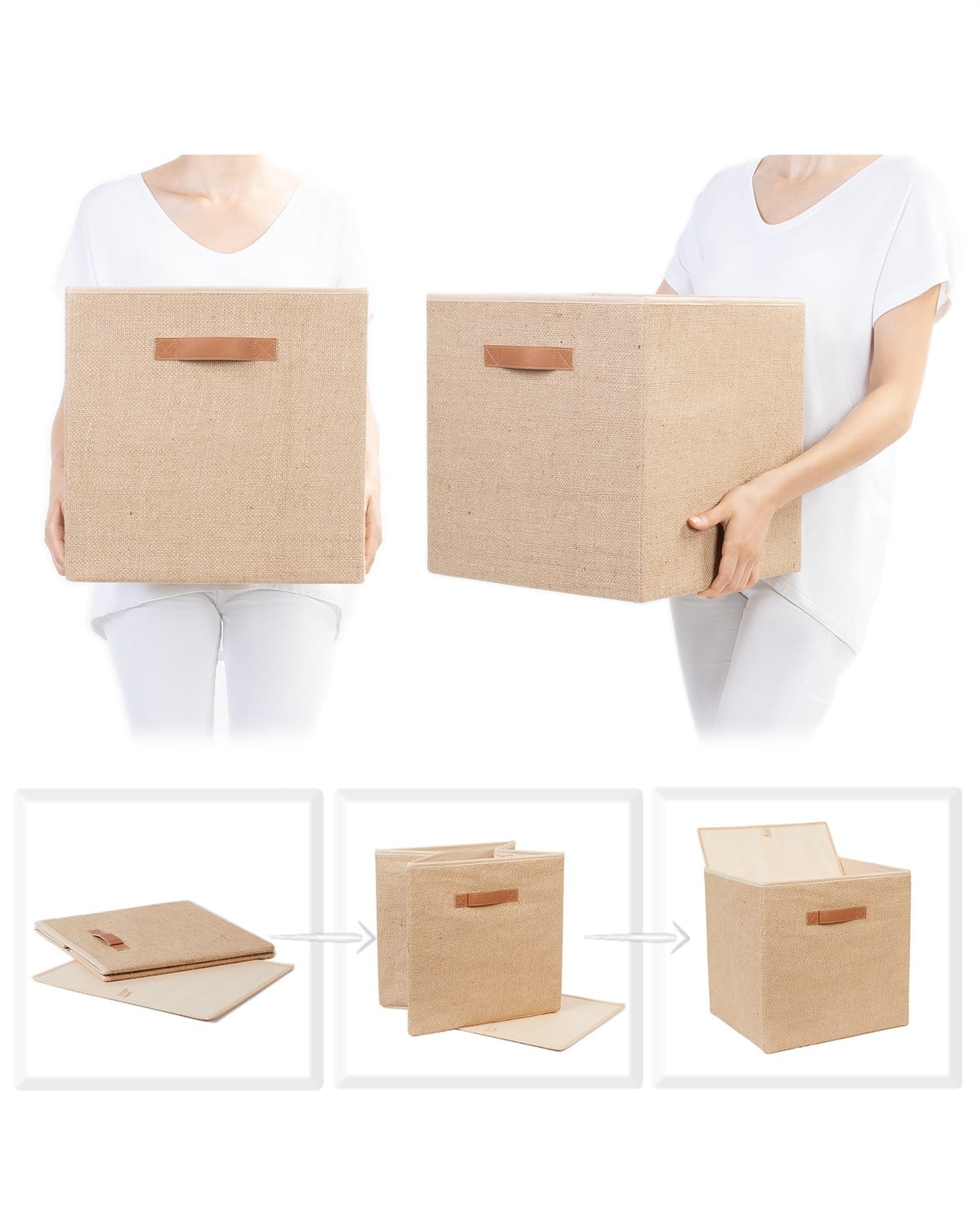 Ocean Home Textile 2'li Jüt Kutu Set 33x30x33 cm