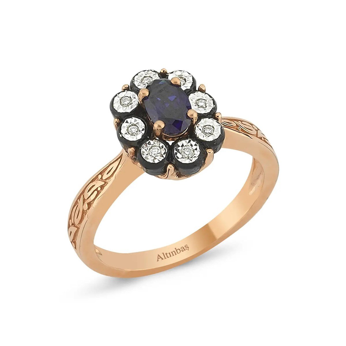 0.05 Karat Elmas Safir Yüzük