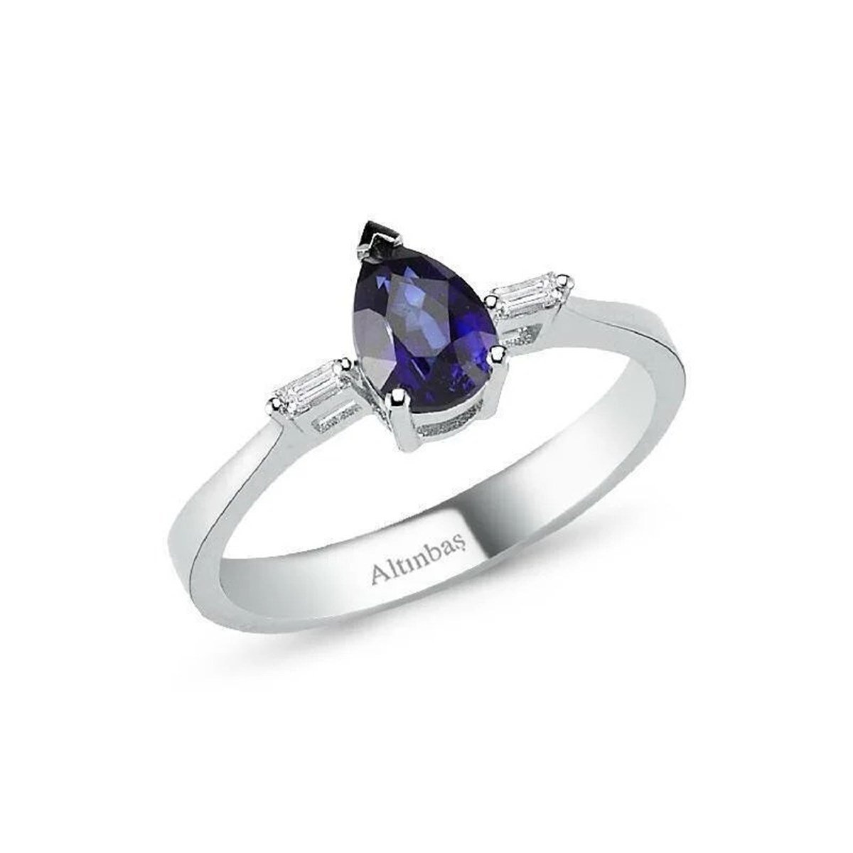 0.05 Karat Pırlanta Safir Yüzük
