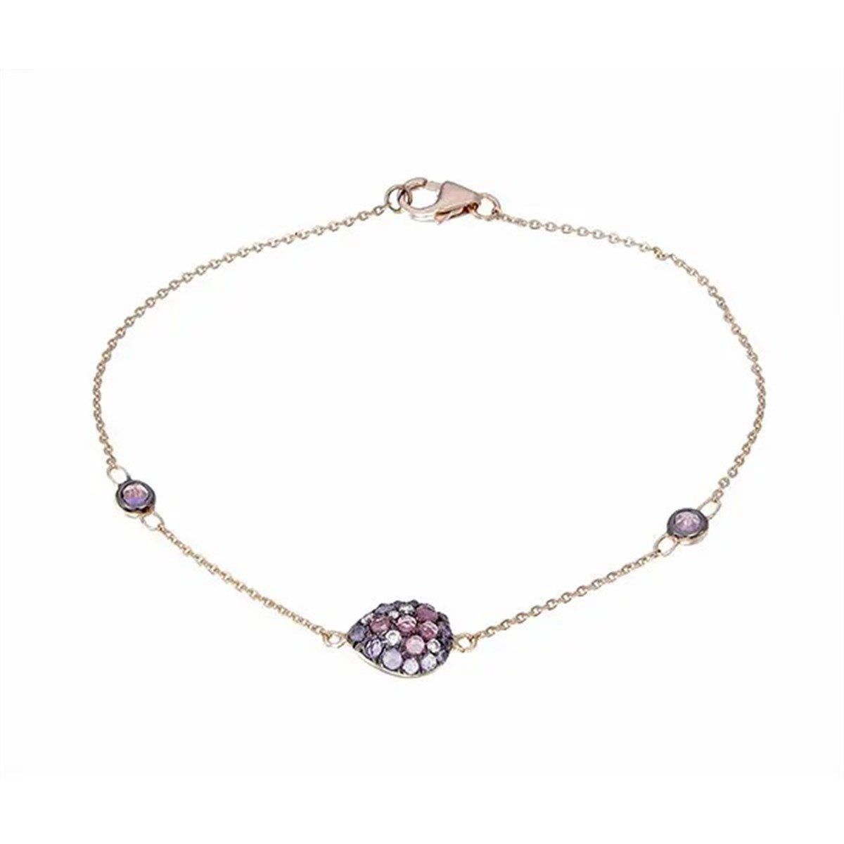 0.05 Karat Pırlanta Yakut Ametist Bileklik