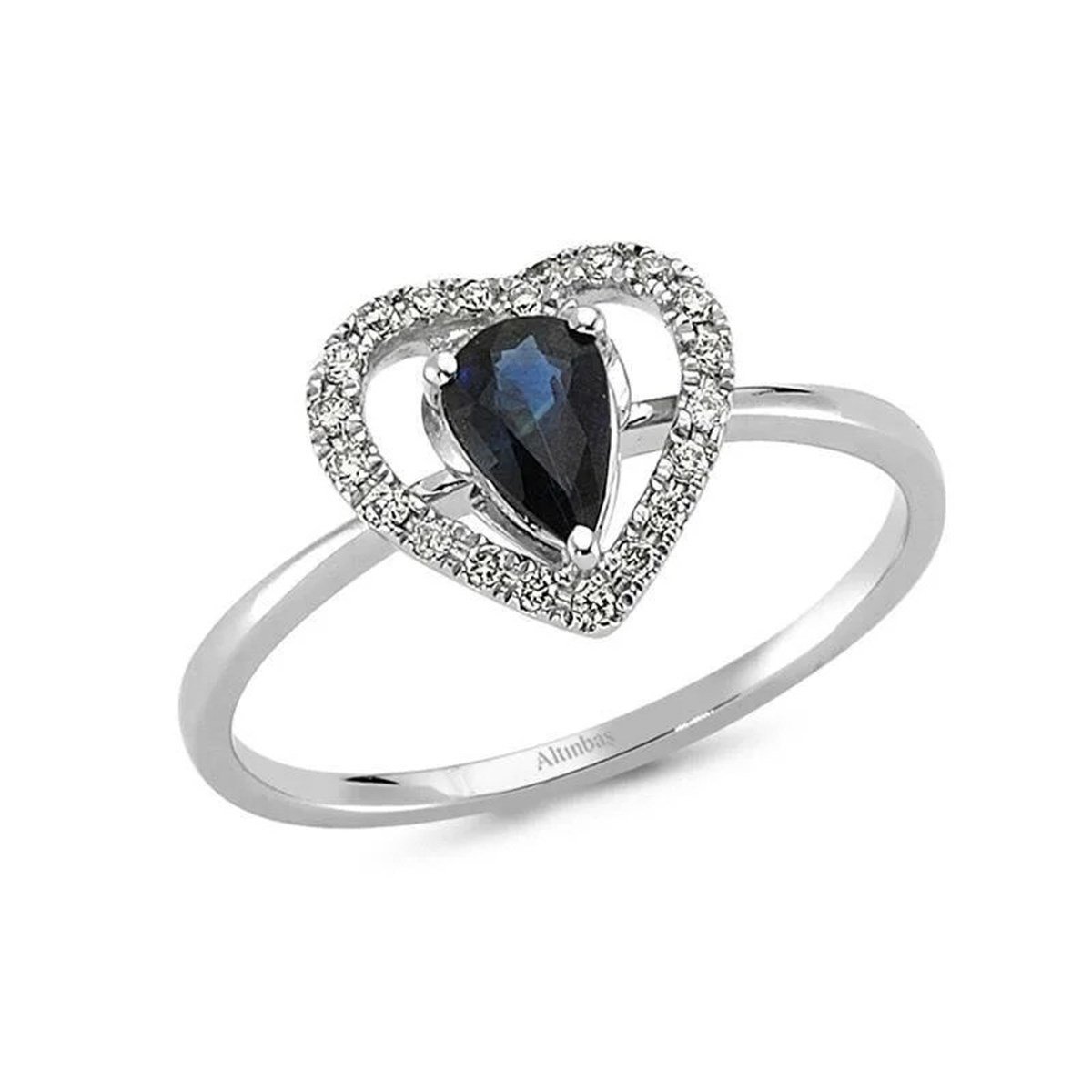 0.10 Karat Pırlanta Safir Yüzük