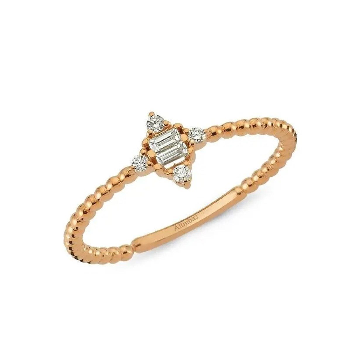 0.11 Karat Pırlanta Baget Yüzük