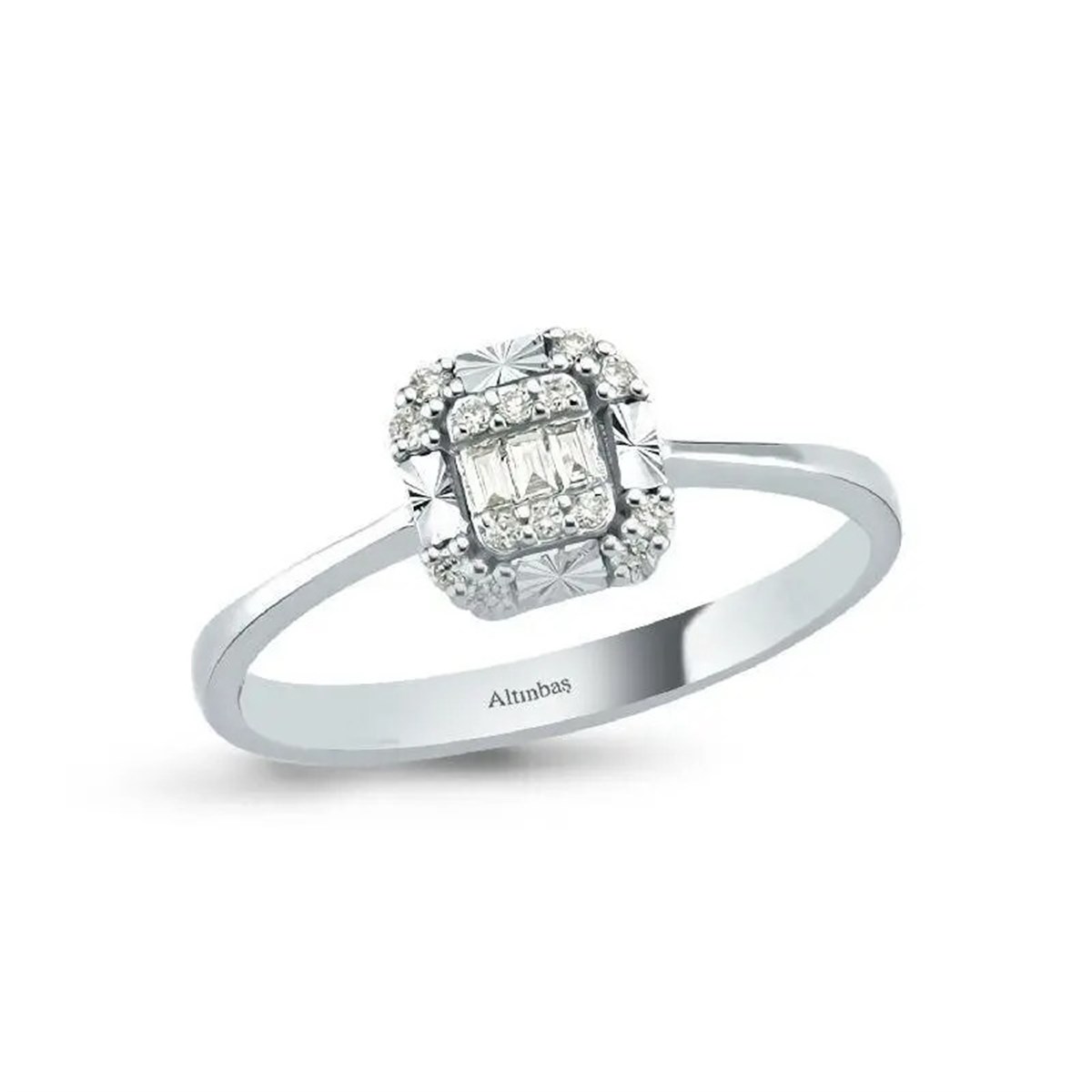 0.12 Karat Pırlanta Baget Yüzük