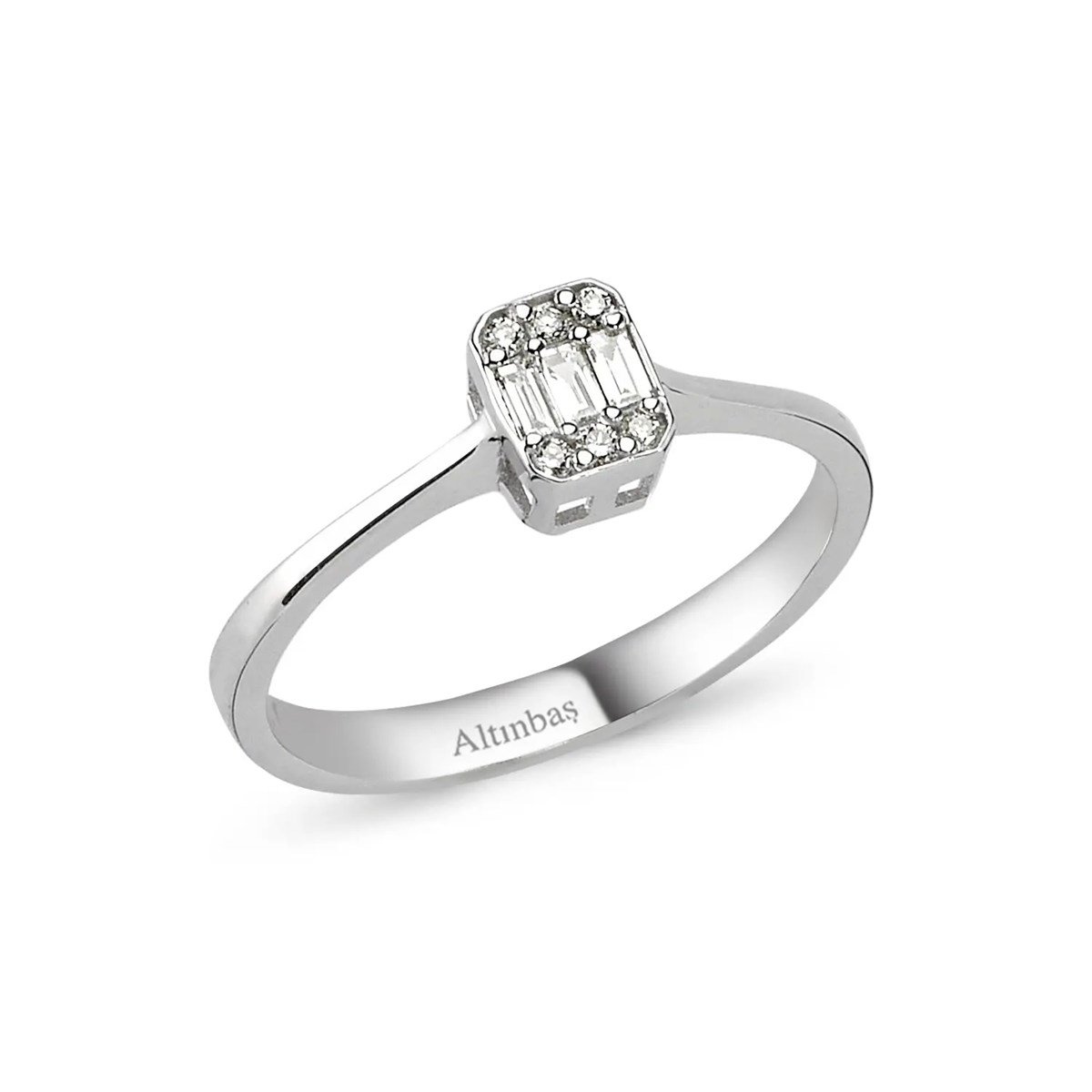 0.15 Karat Pırlanta Baget Yüzük