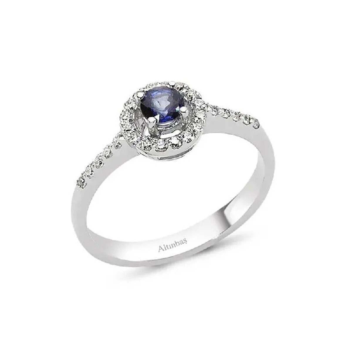 0.22 Karat Pırlanta Safir Yüzük