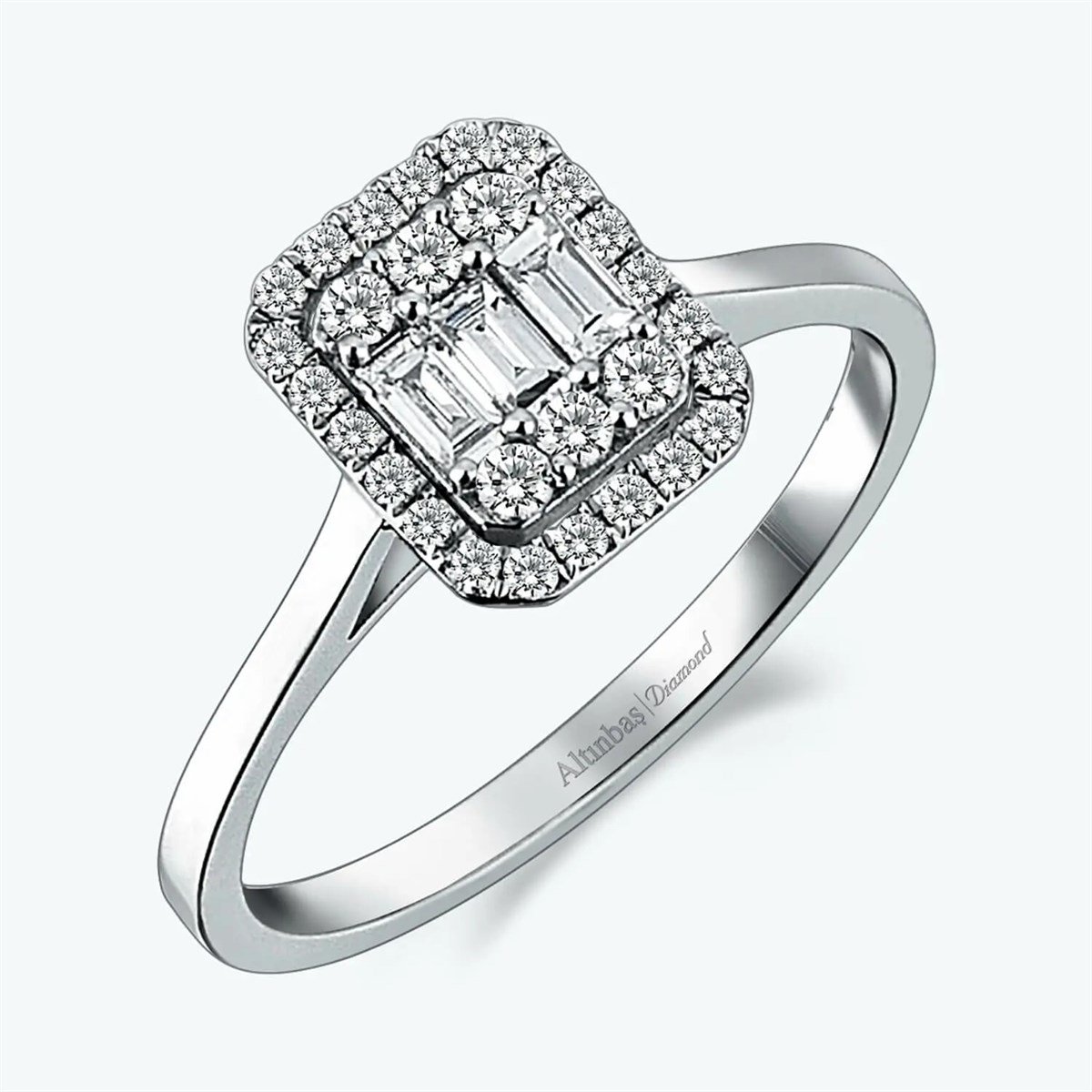 0.34 Karat Pırlanta Baget Yüzük