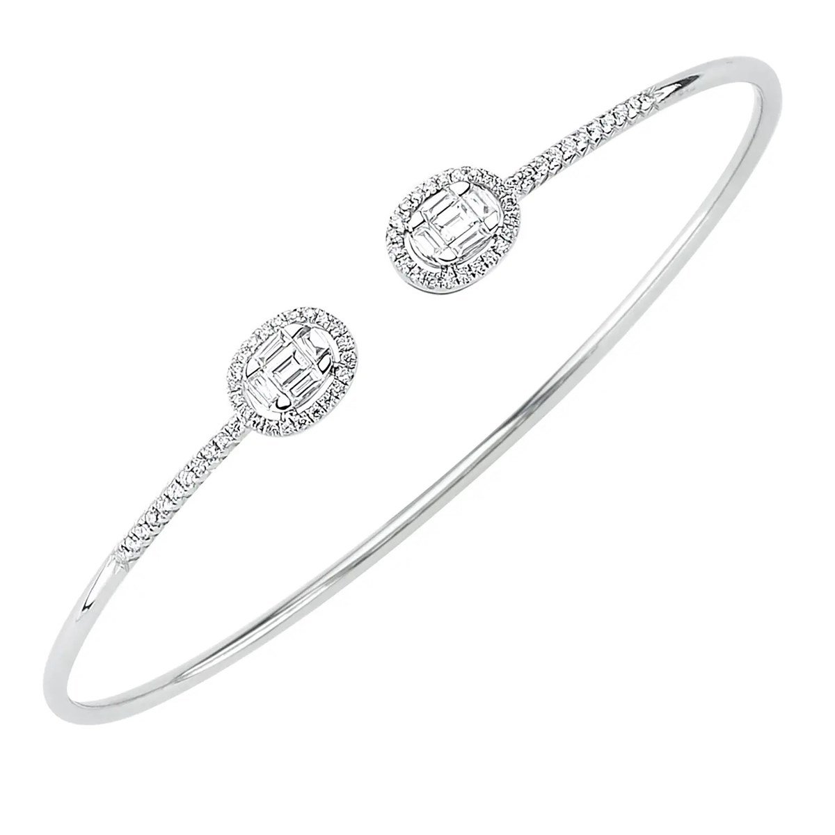 0.52 Karat Pırlanta Baget Kelepçe Bilezik