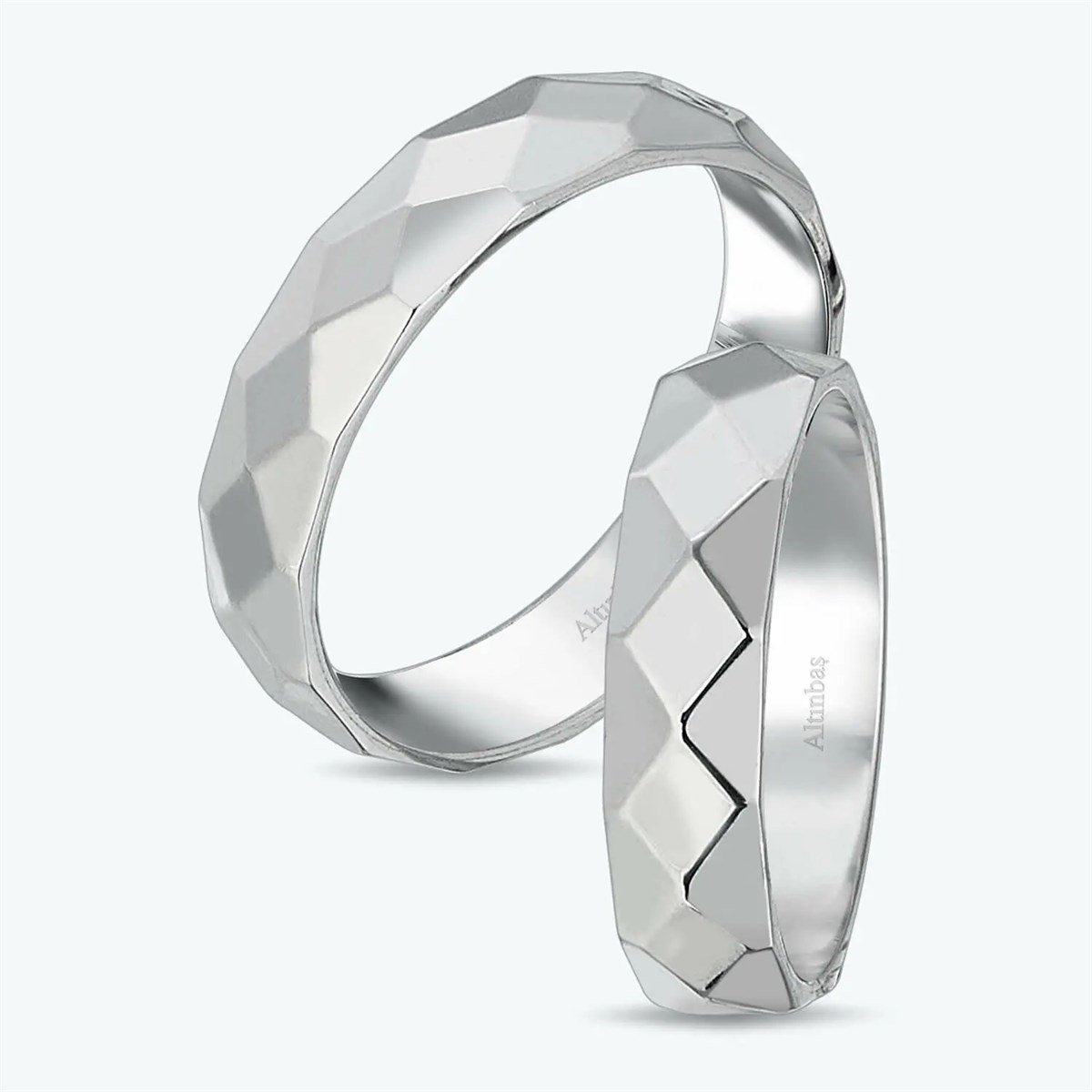 İkili Beyaz Altın Alyans