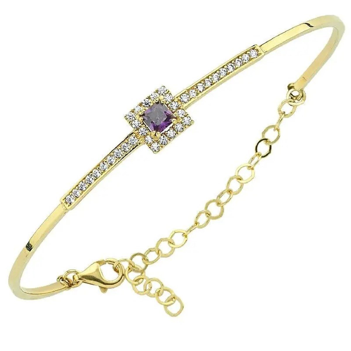 Mor Taşlı Altın Bilezik