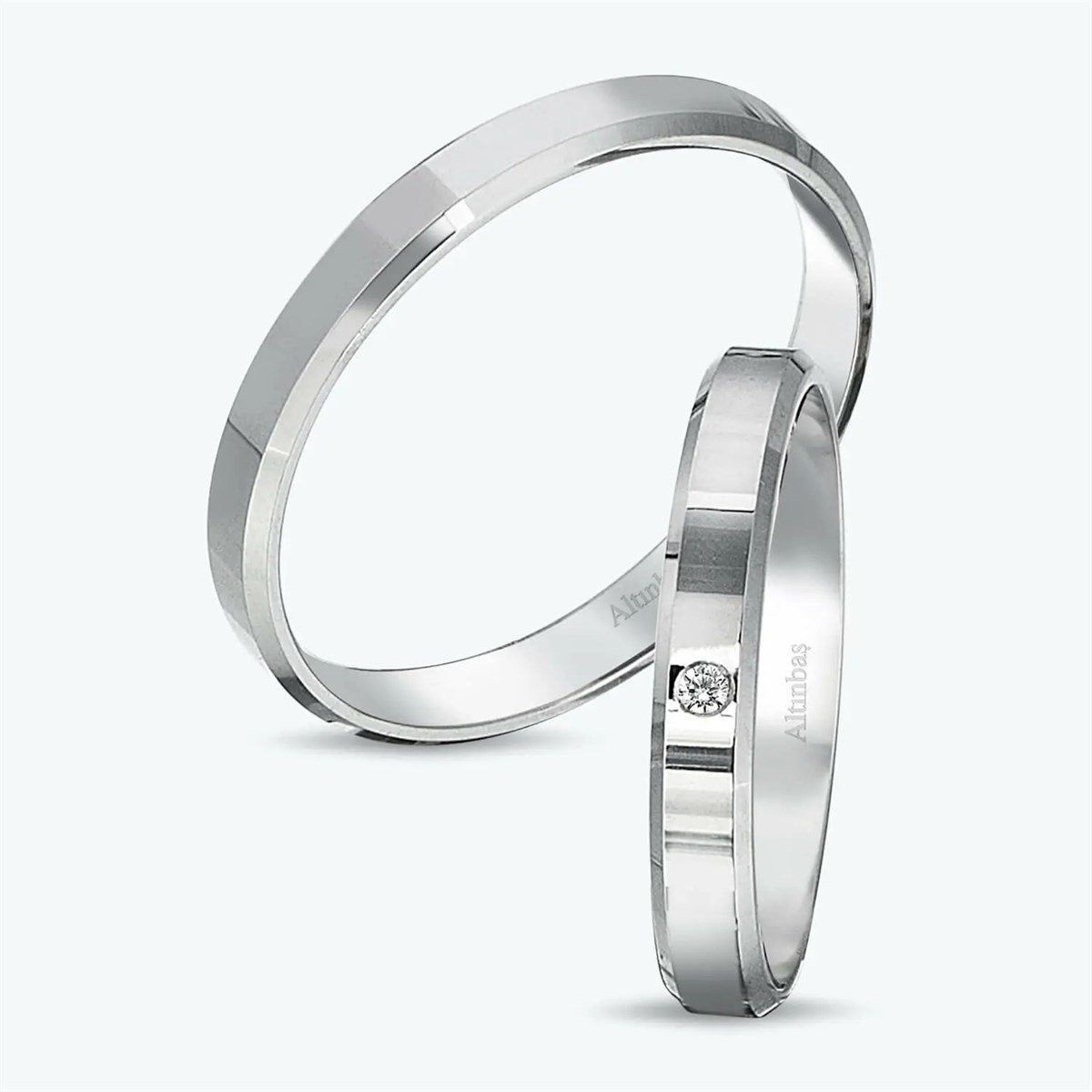 Pırlantalı Altın İkili Alyans