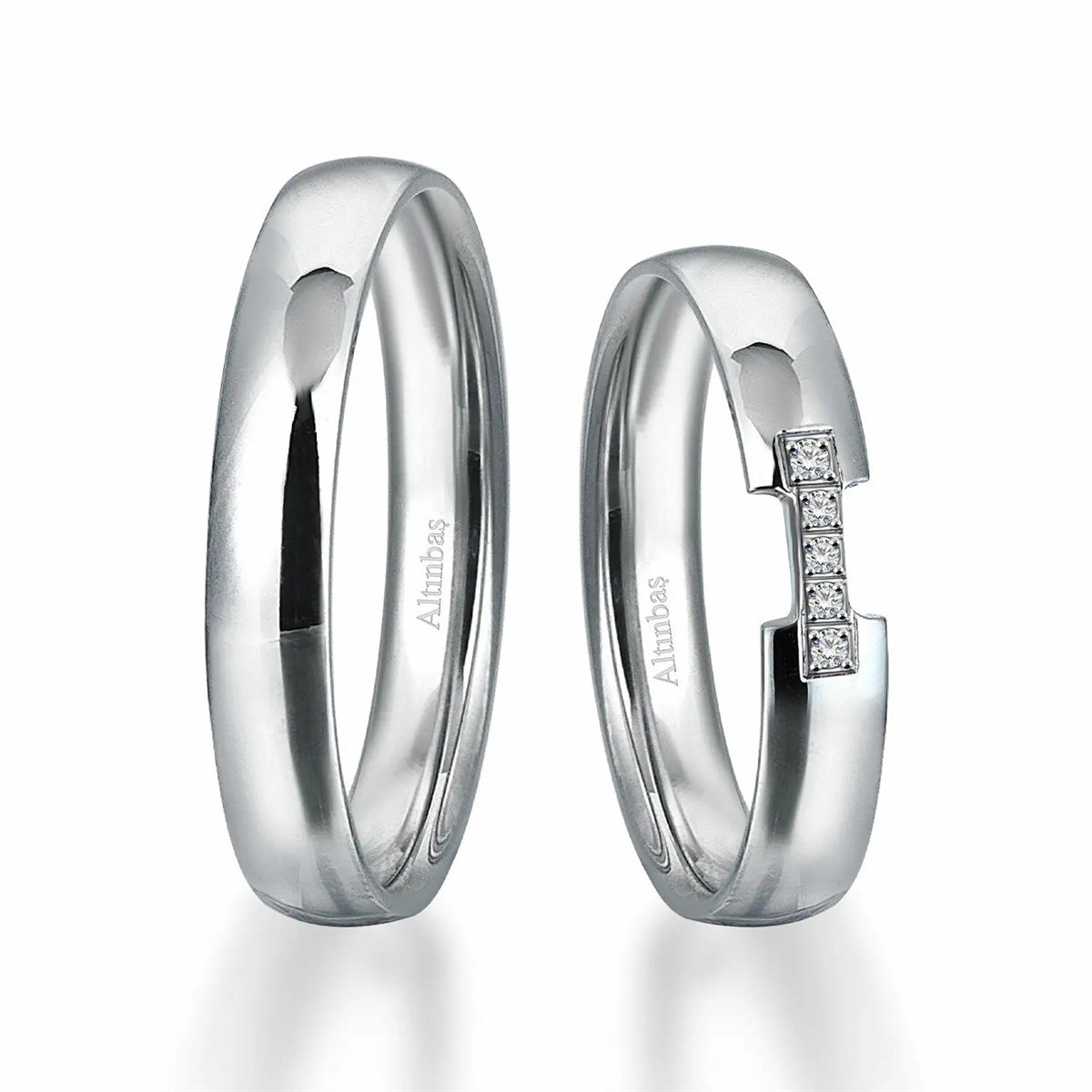 Pırlantalı Altın İkili Alyans