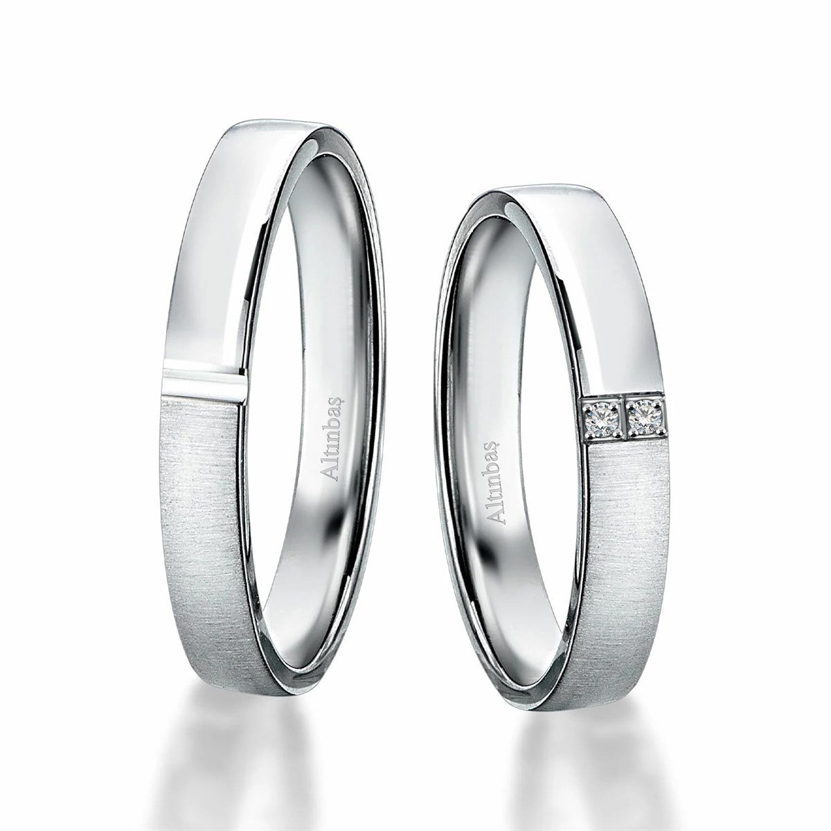 Pırlantalı Altın İkili Alyans