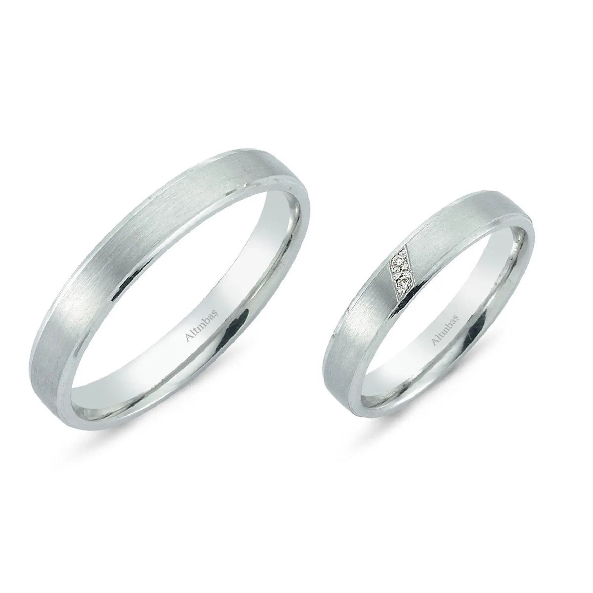 Pırlantalı Altın İkili Alyans