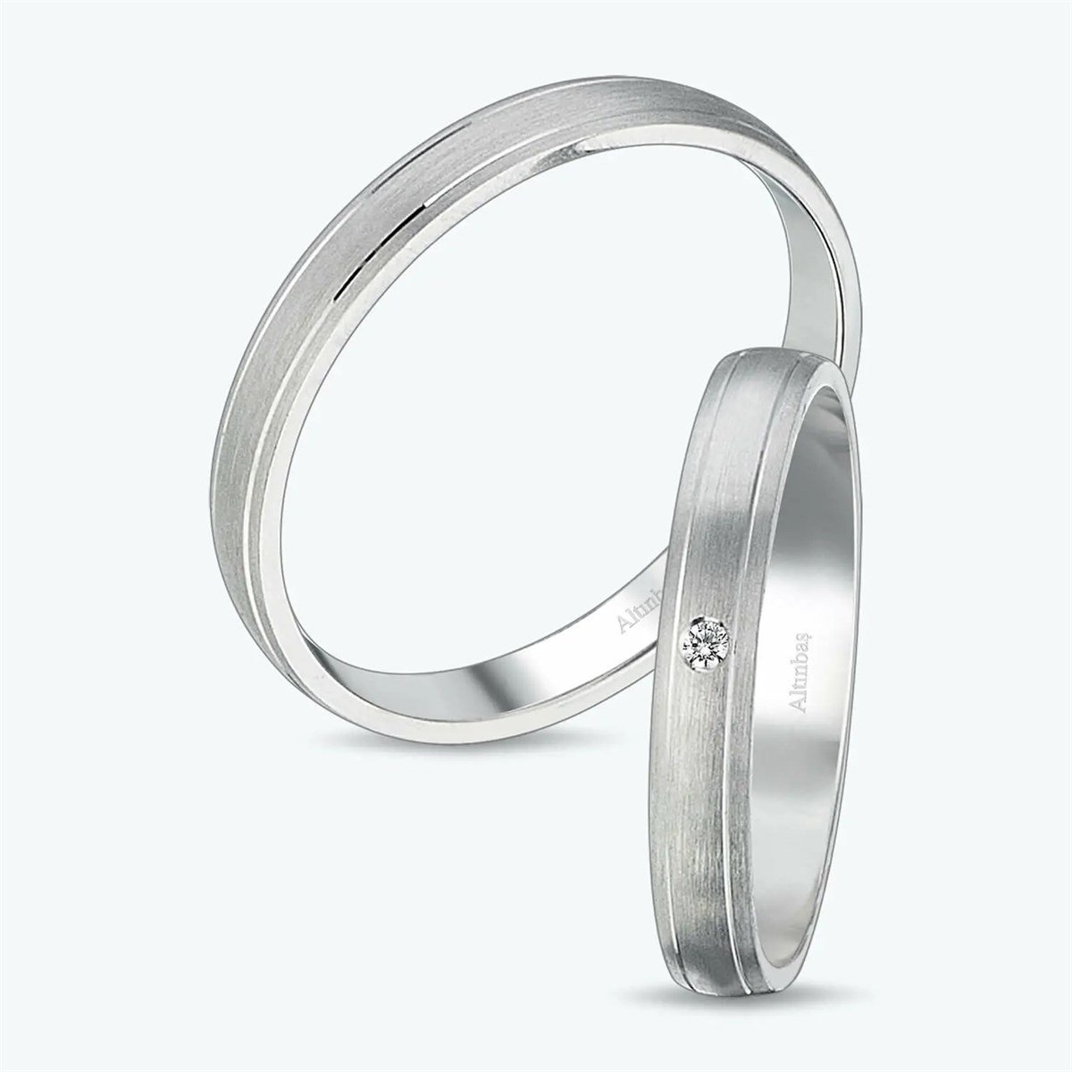 Pırlantalı Altın İkili Alyans