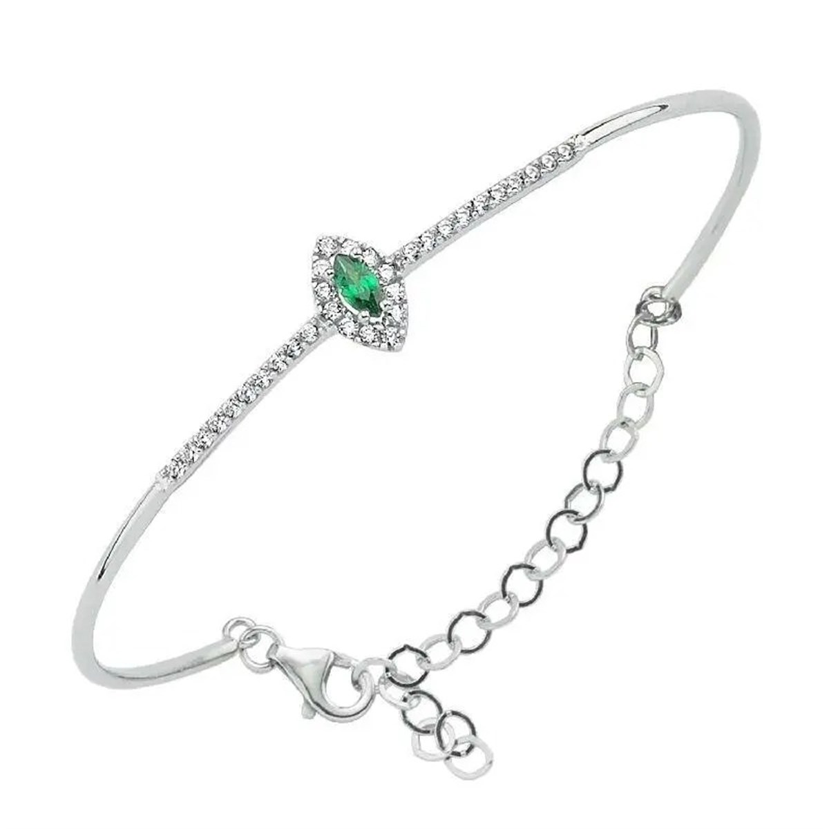 Yeşil Taşlı Altın Bilezik