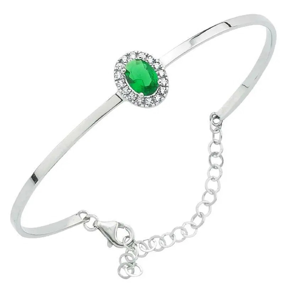 Yeşil Taşlı Altın Bilezik