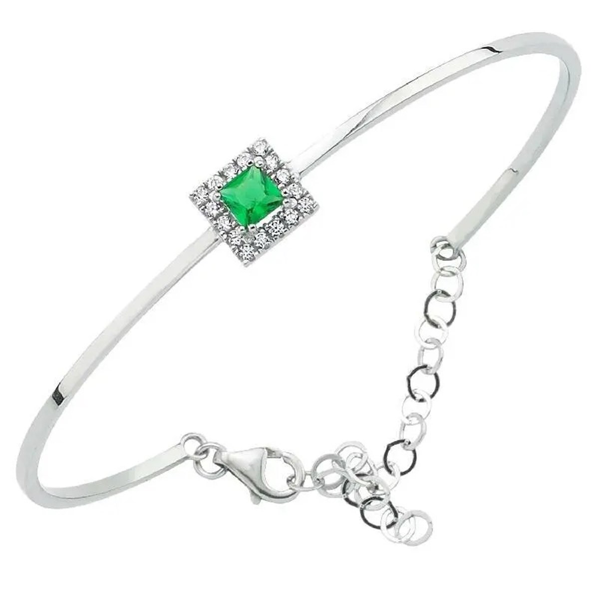 Yeşil Taşlı Altın Bilezik