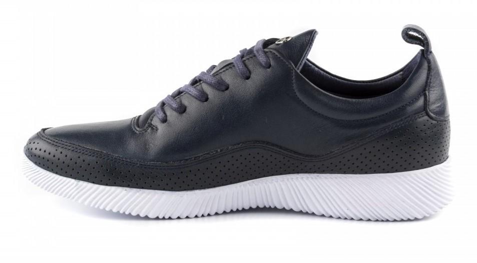 02506 Hakiki Deri Erkek Sneaker Ayakkabı Lacivert
