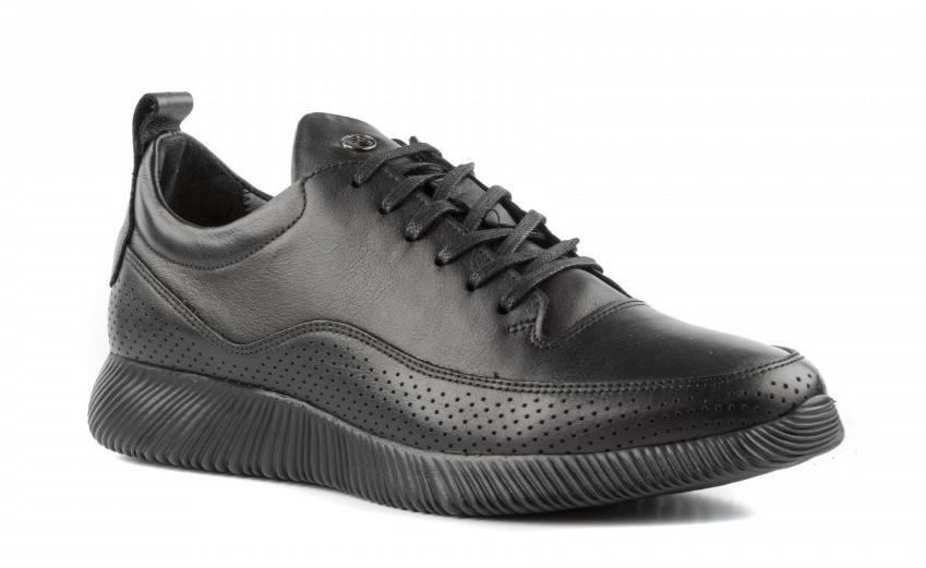 02506 Hakiki Deri Erkek Sneaker Ayakkabı Siyah