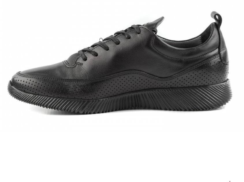02506 Hakiki Deri Erkek Sneaker Ayakkabı Siyah