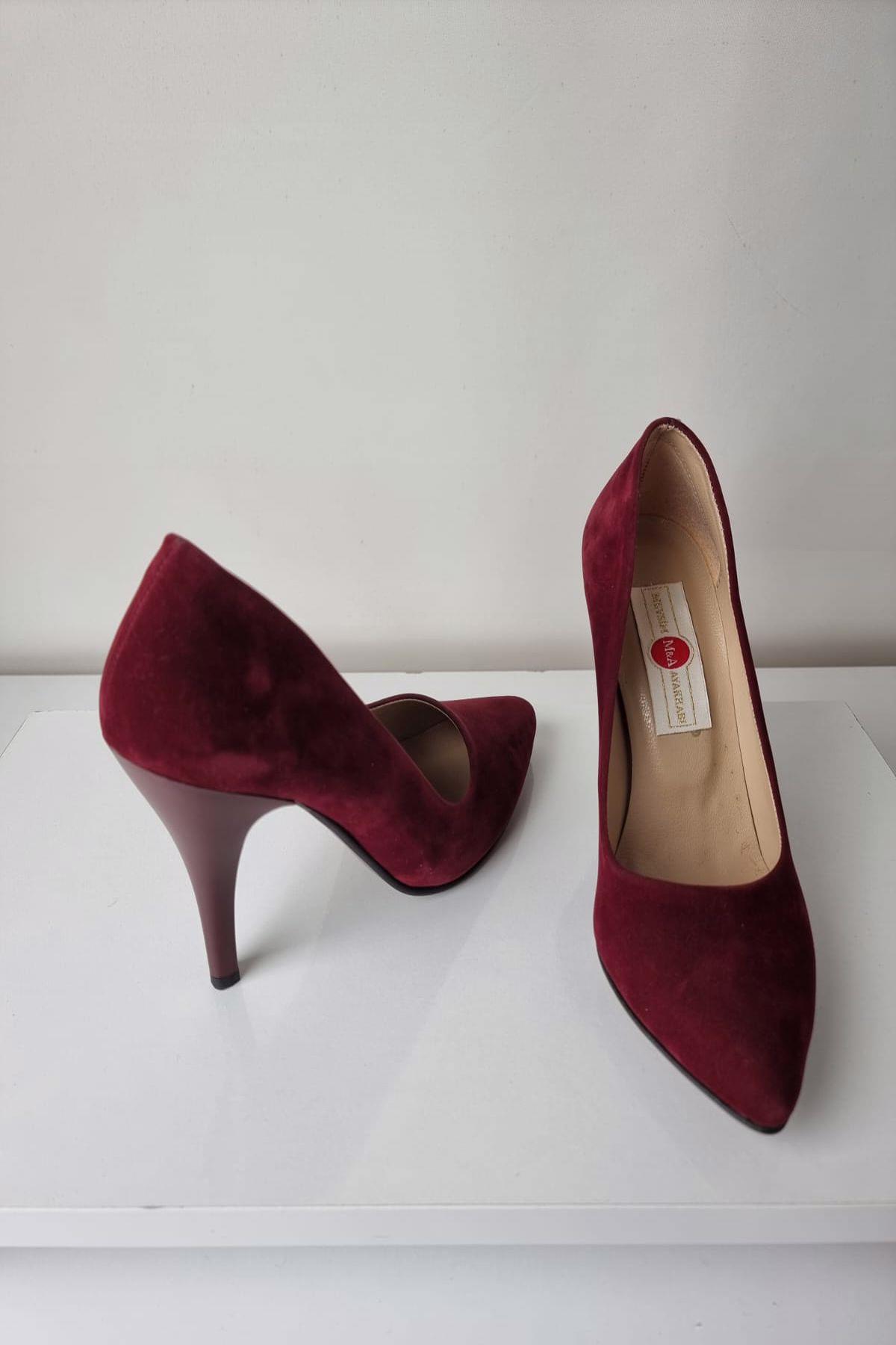 1140 Kadın Stiletto Topuklu Ayakkabı Bordo