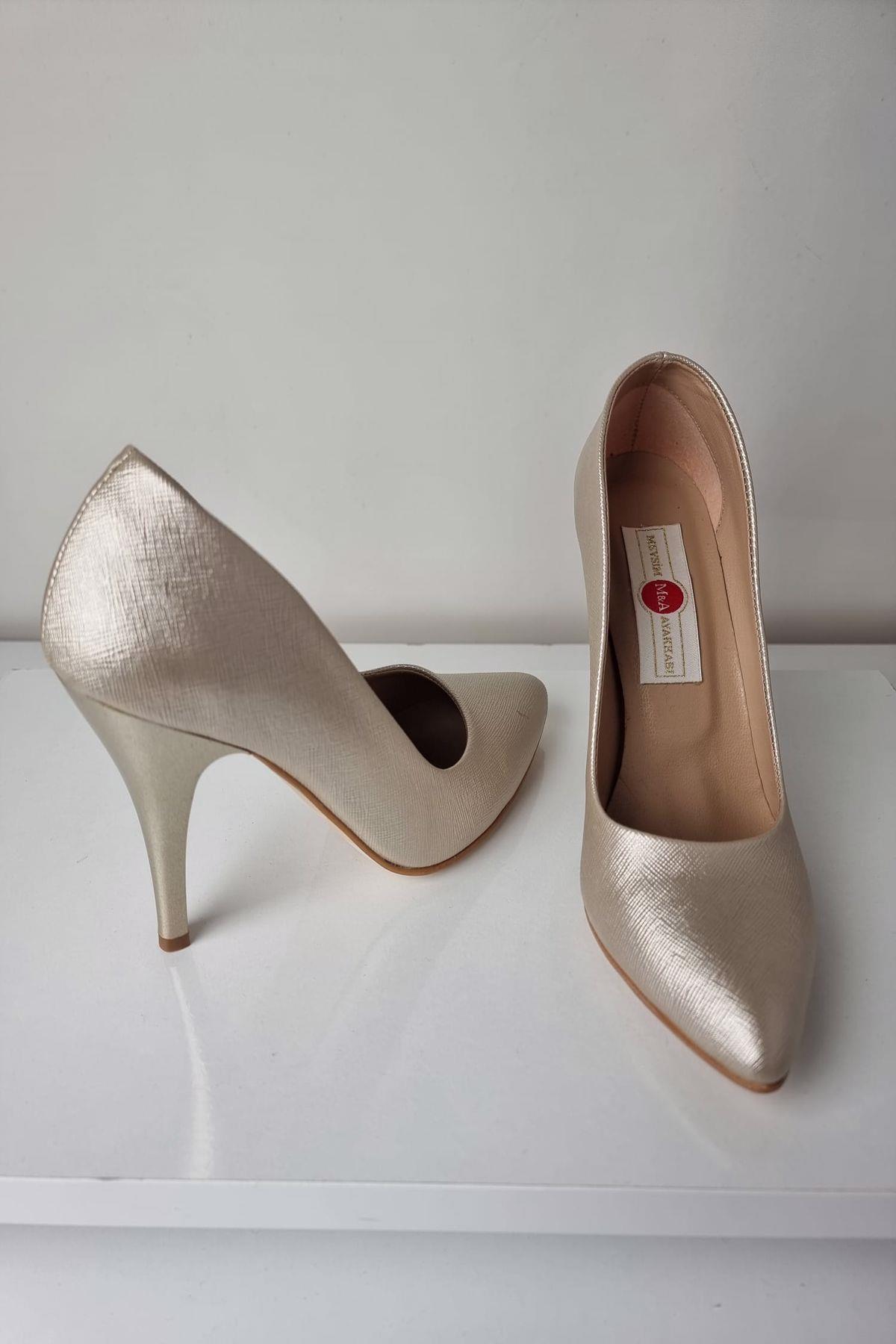 1140 Kadın Stiletto Topuklu Ayakkabı Sedef