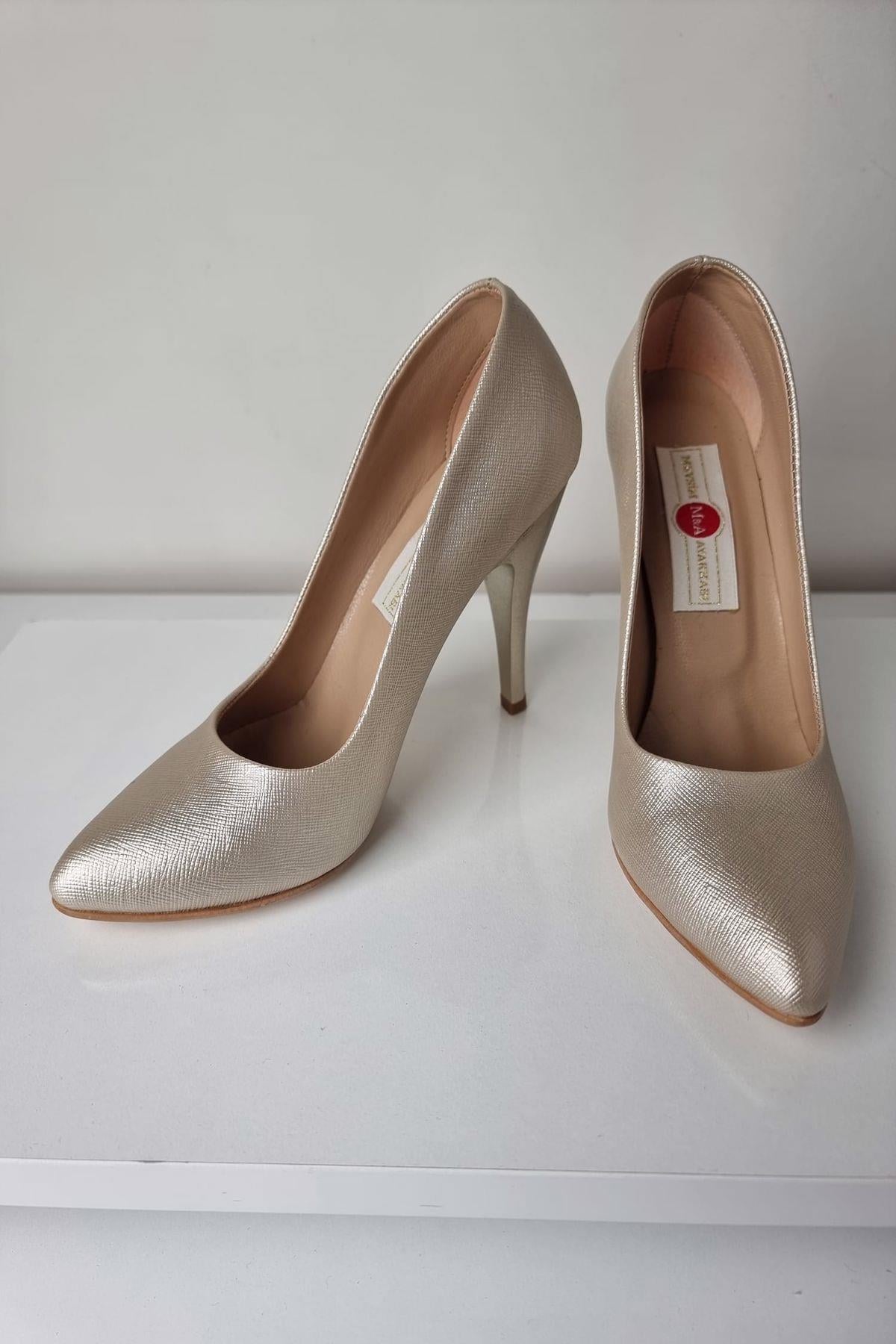1140 Kadın Stiletto Topuklu Ayakkabı Sedef