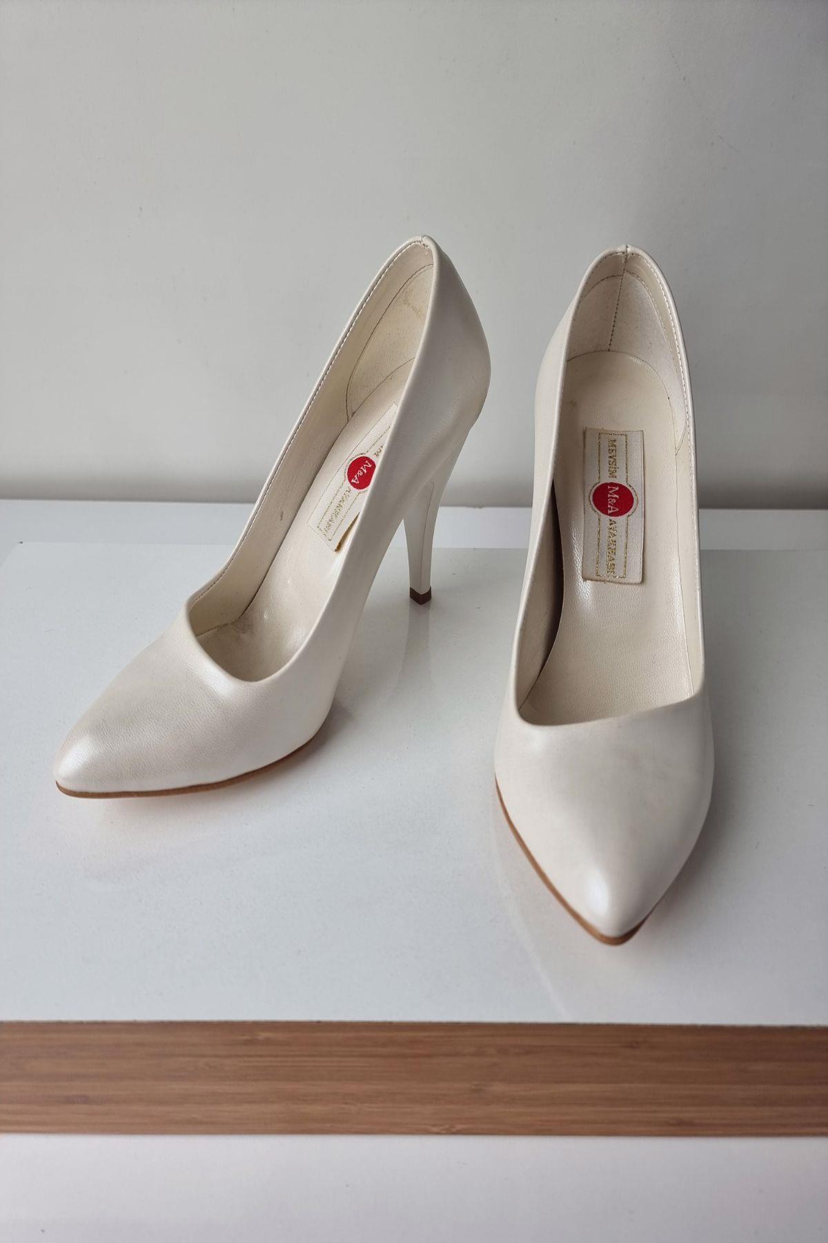 1150 Kadın Stiletto Topuklu Ayakkabı Sedef