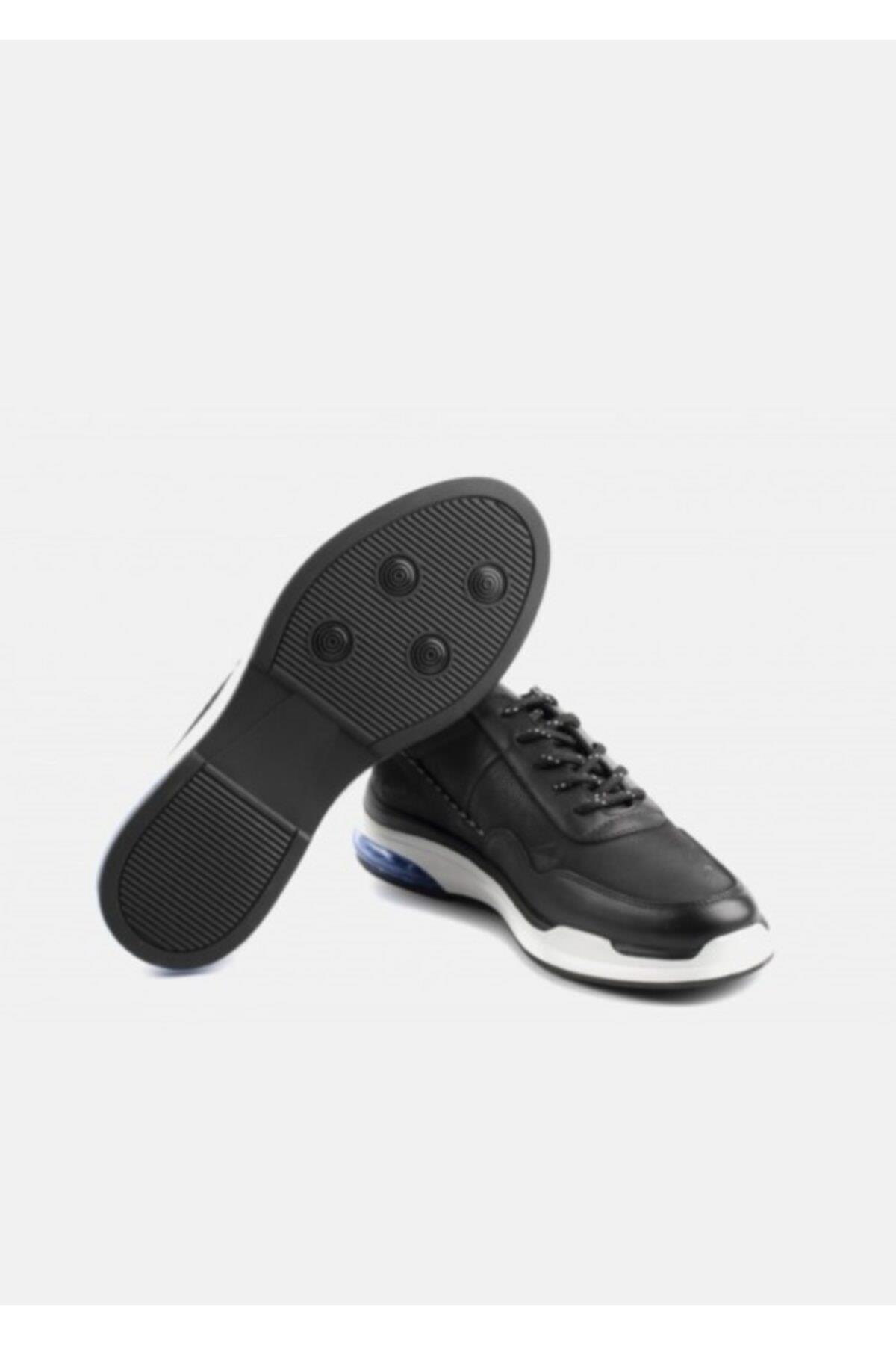 12506 Comfort Taban Deri Erkek Sneaker Ayakkabı Siyah