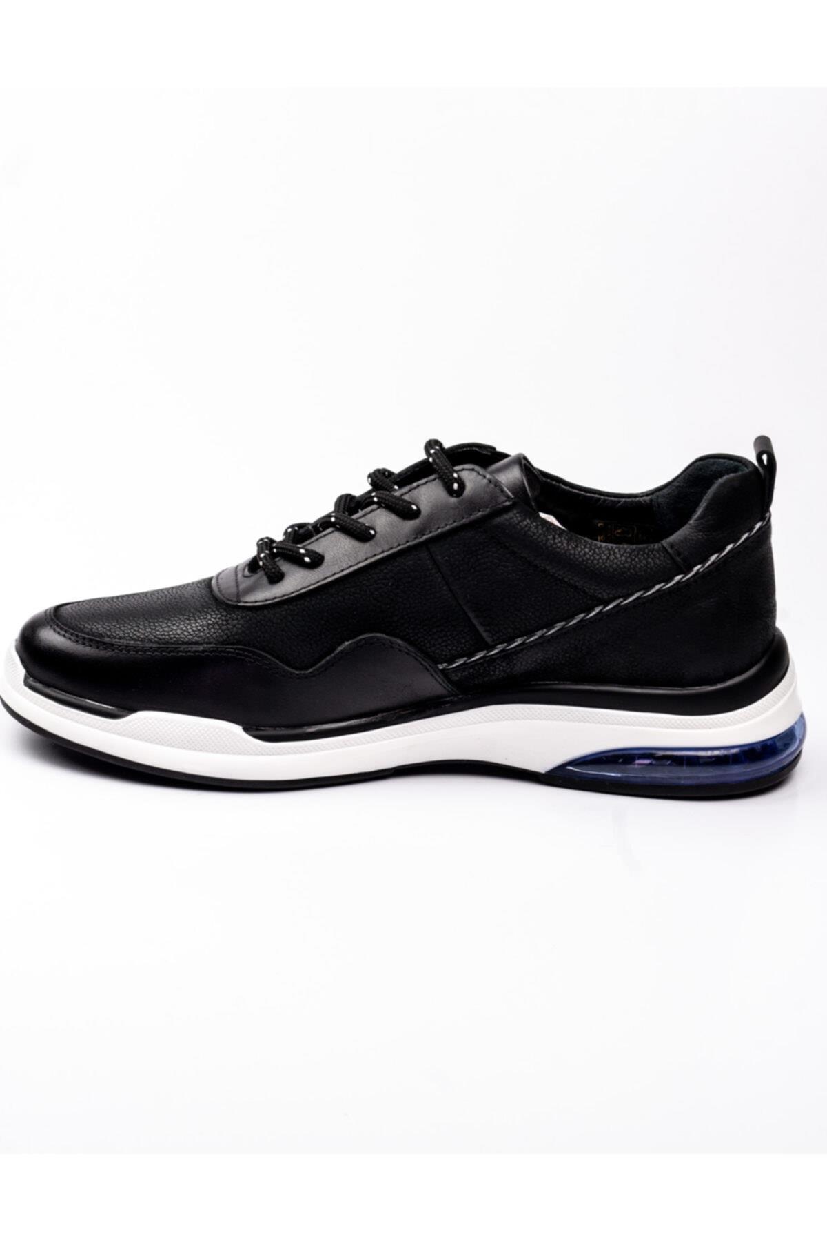 12506 Comfort Taban Deri Erkek Sneaker Ayakkabı Siyah