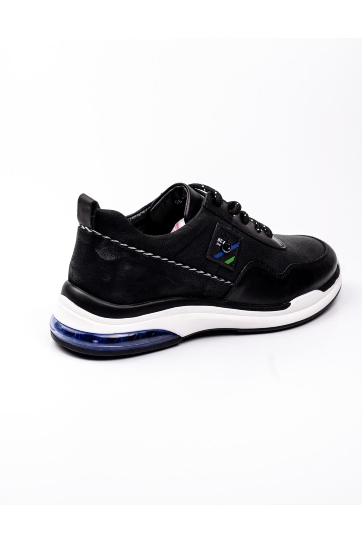 12506 Comfort Taban Deri Erkek Sneaker Ayakkabı Siyah