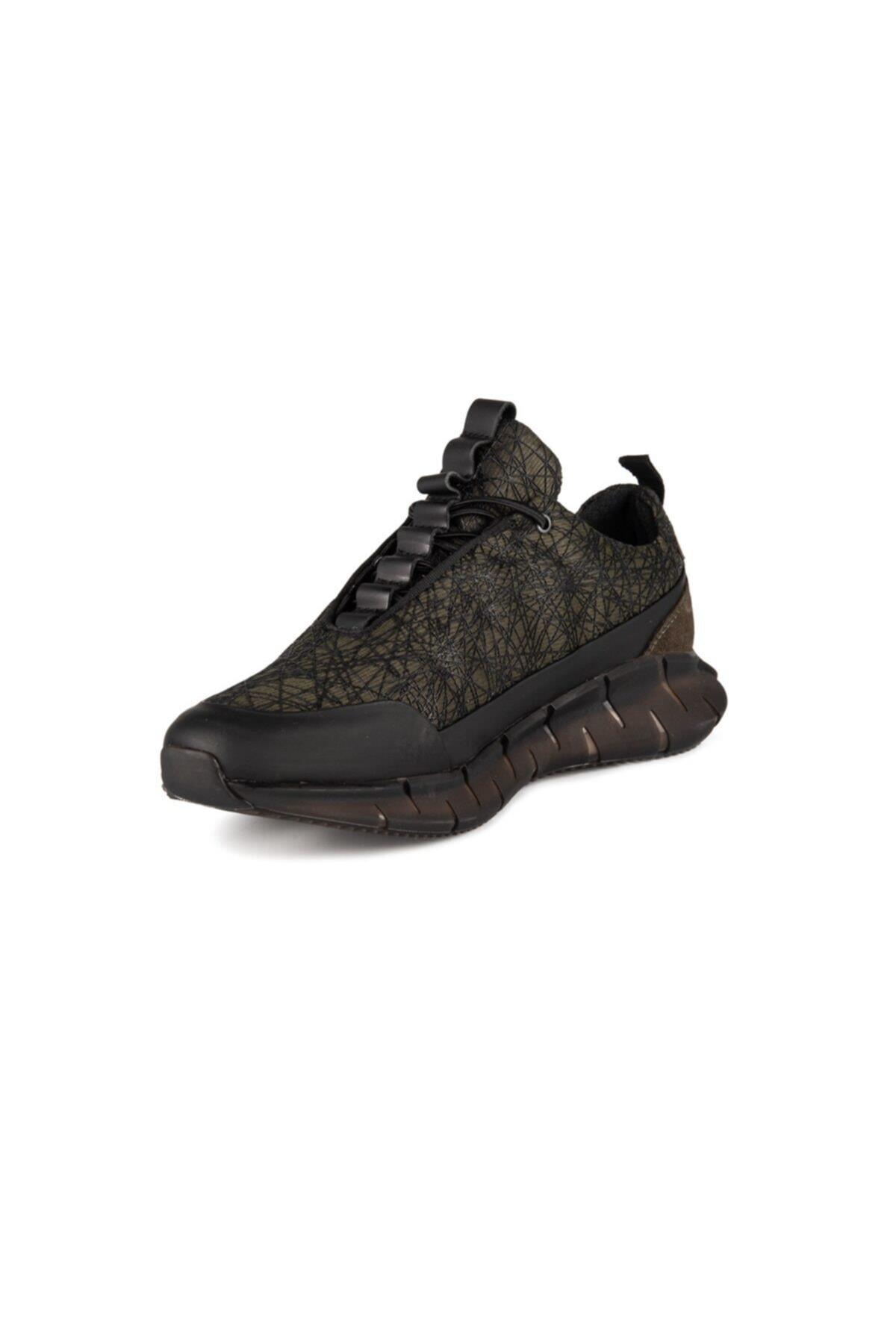12548 Süet Detaylı Hakiki Deri Sneaker Yeşil