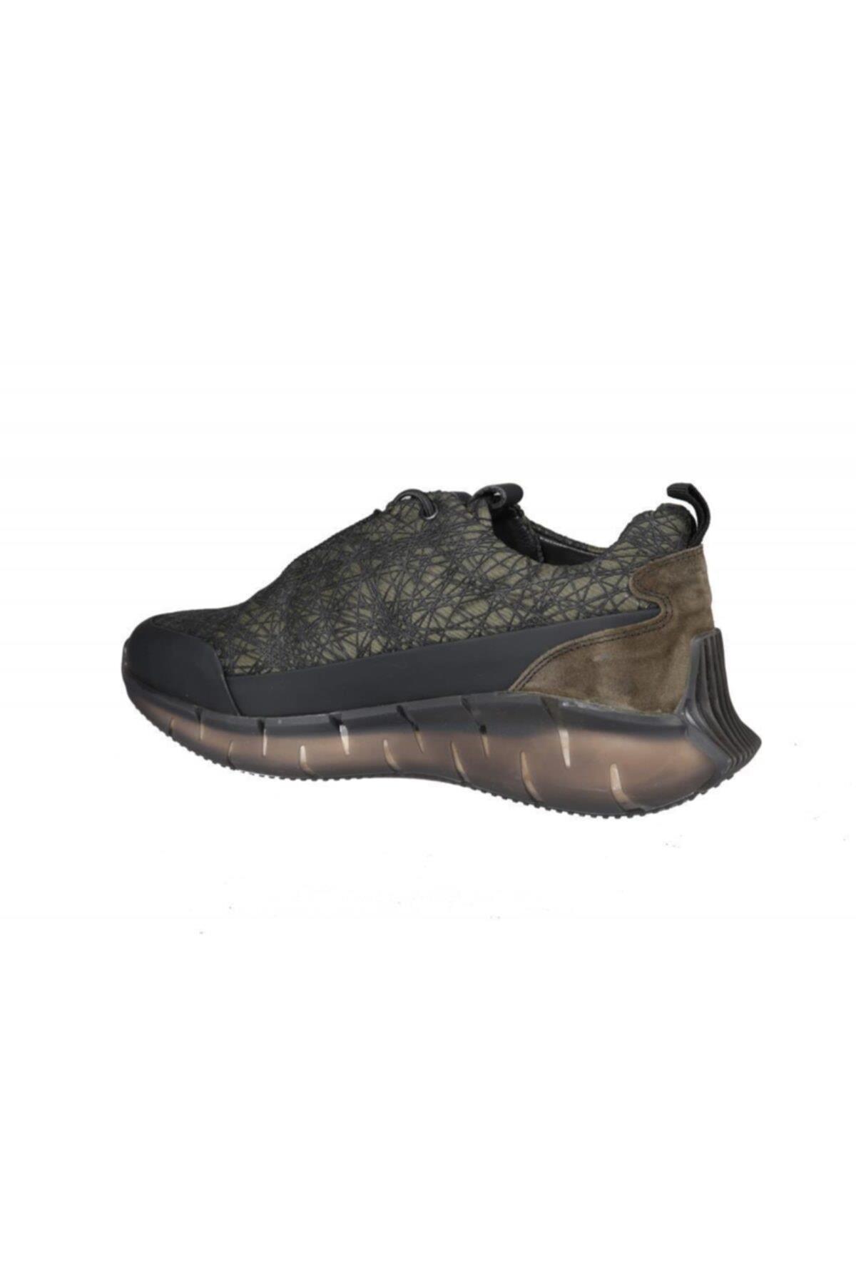 12548 Süet Detaylı Hakiki Deri Sneaker Yeşil