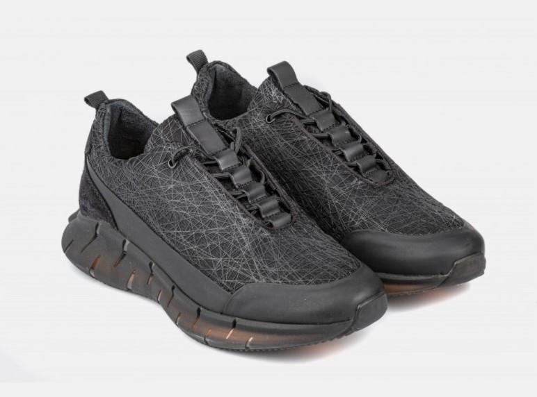 12548 Süet Detaylı Hakiki Deri Sneaker Siyah