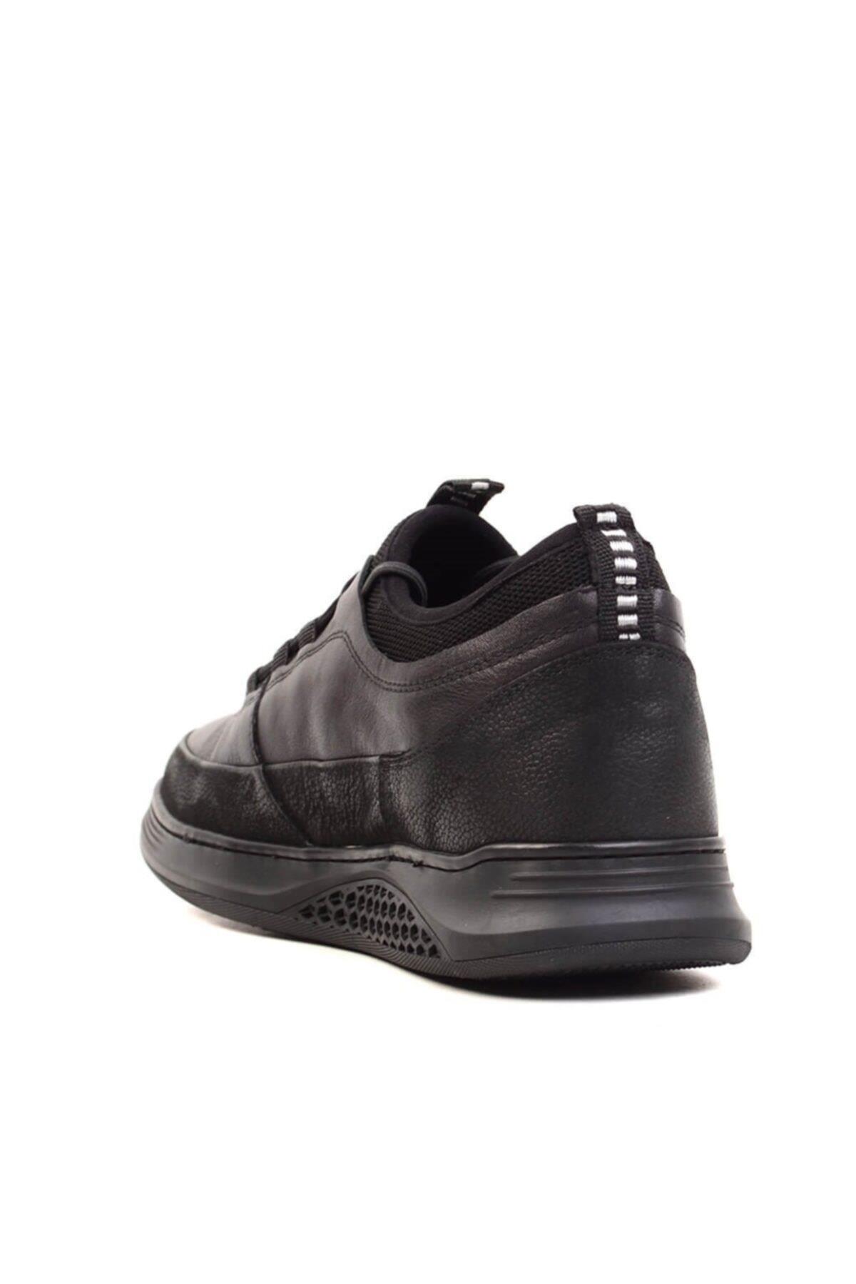 12580 Hakiki Deri Erkek Günlük Sneaker Ayakkabı Siyah