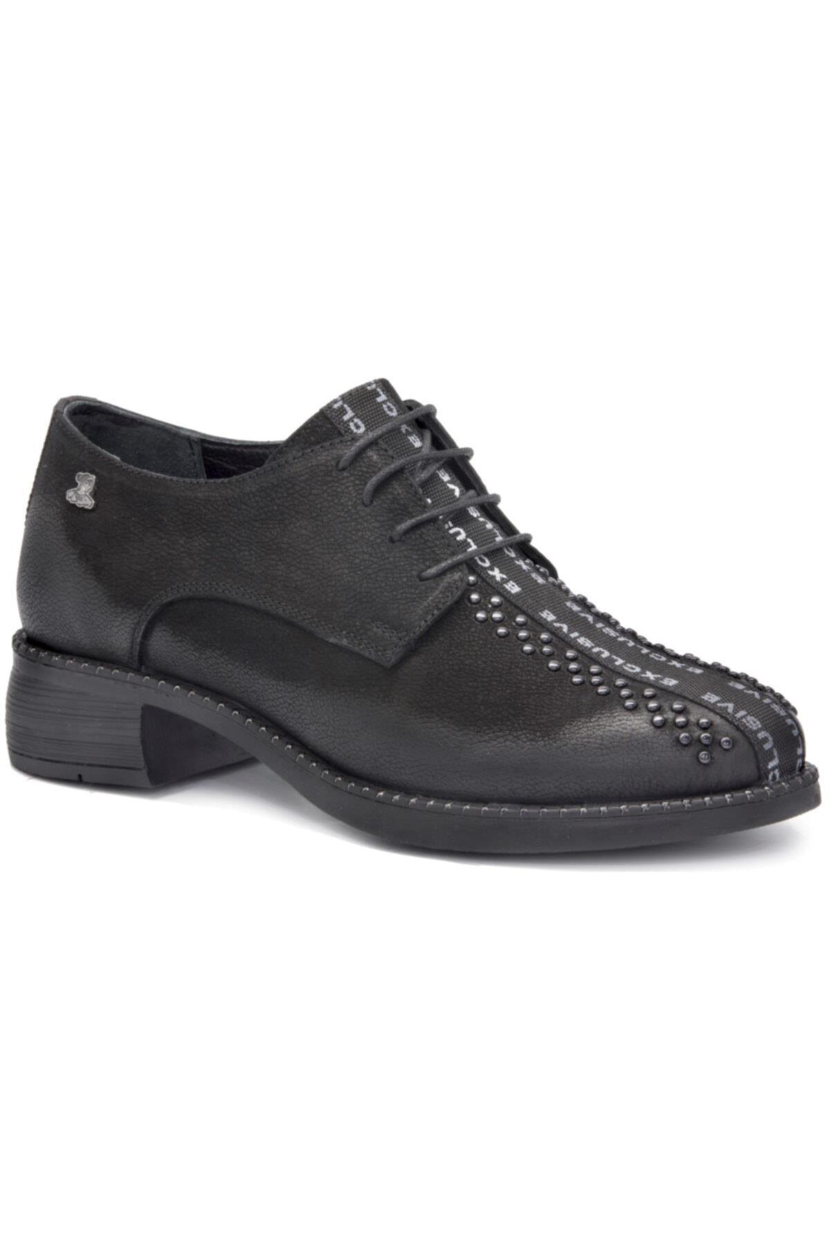 1951310 Kadın Hakiki Deri Smart Casual Ayakkabı Siyah