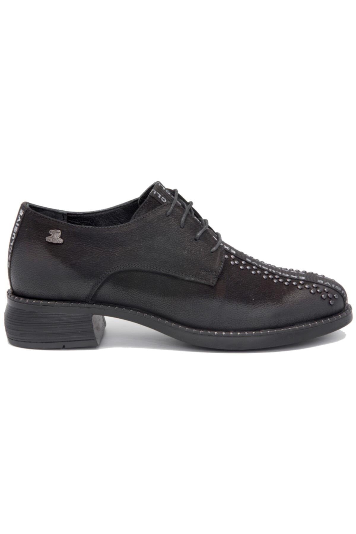 1951310 Kadın Hakiki Deri Smart Casual Ayakkabı Siyah