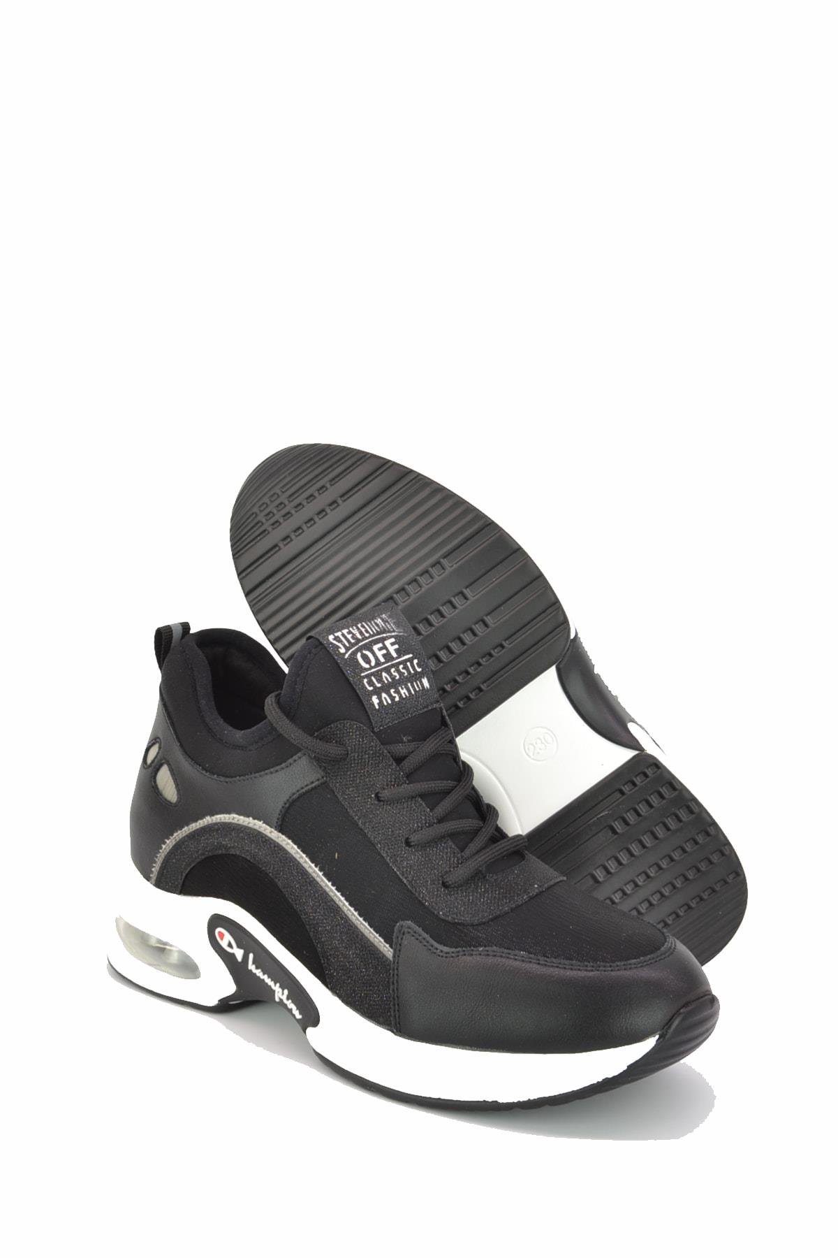 20K374-2 Kadın Anatomik Sneaker Spor Ayakkabı Siyah