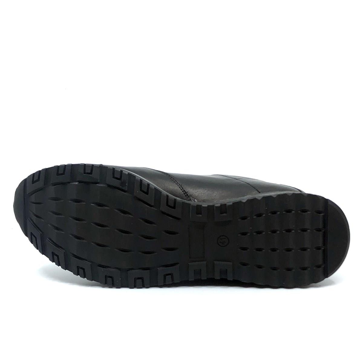 2101 Hakiki Deri  Erkek Sneaker Ayakkabı  Siyah