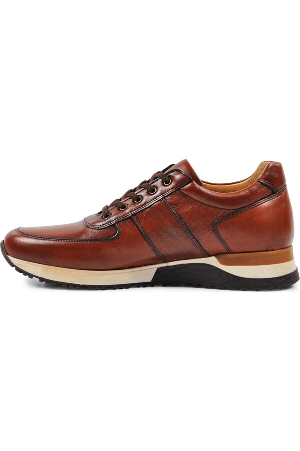 2101 Hakiki Deri  Erkek Sneaker Ayakkabı  Taba