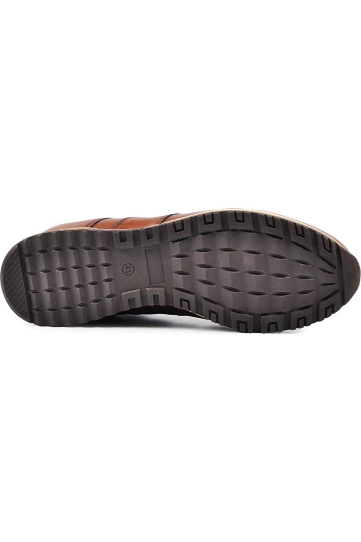 2101 Hakiki Deri  Erkek Sneaker Ayakkabı  Taba