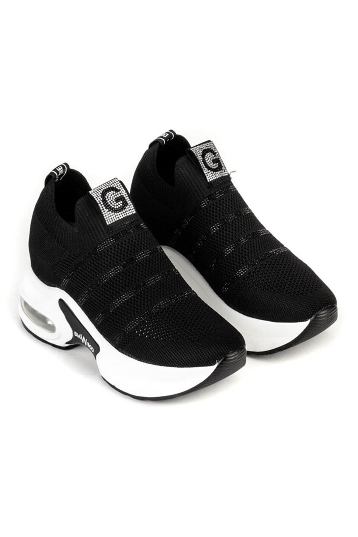 21K300-2 Kadın Air Max Taban Günlük Spor Ayakkabı Siyah